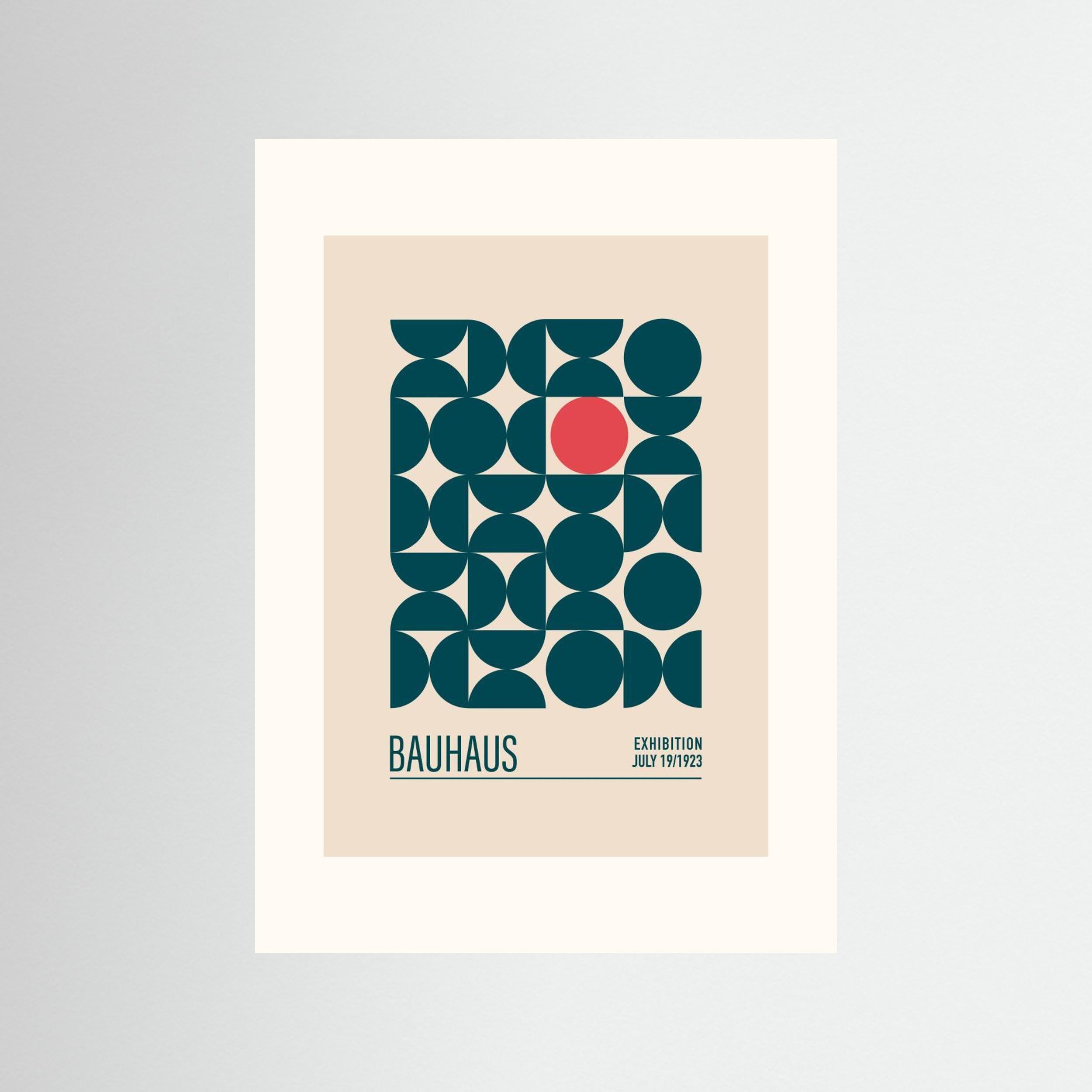 Bauhaus Mavi Kureler by Emel Tunaboylu Fine Art Paper 