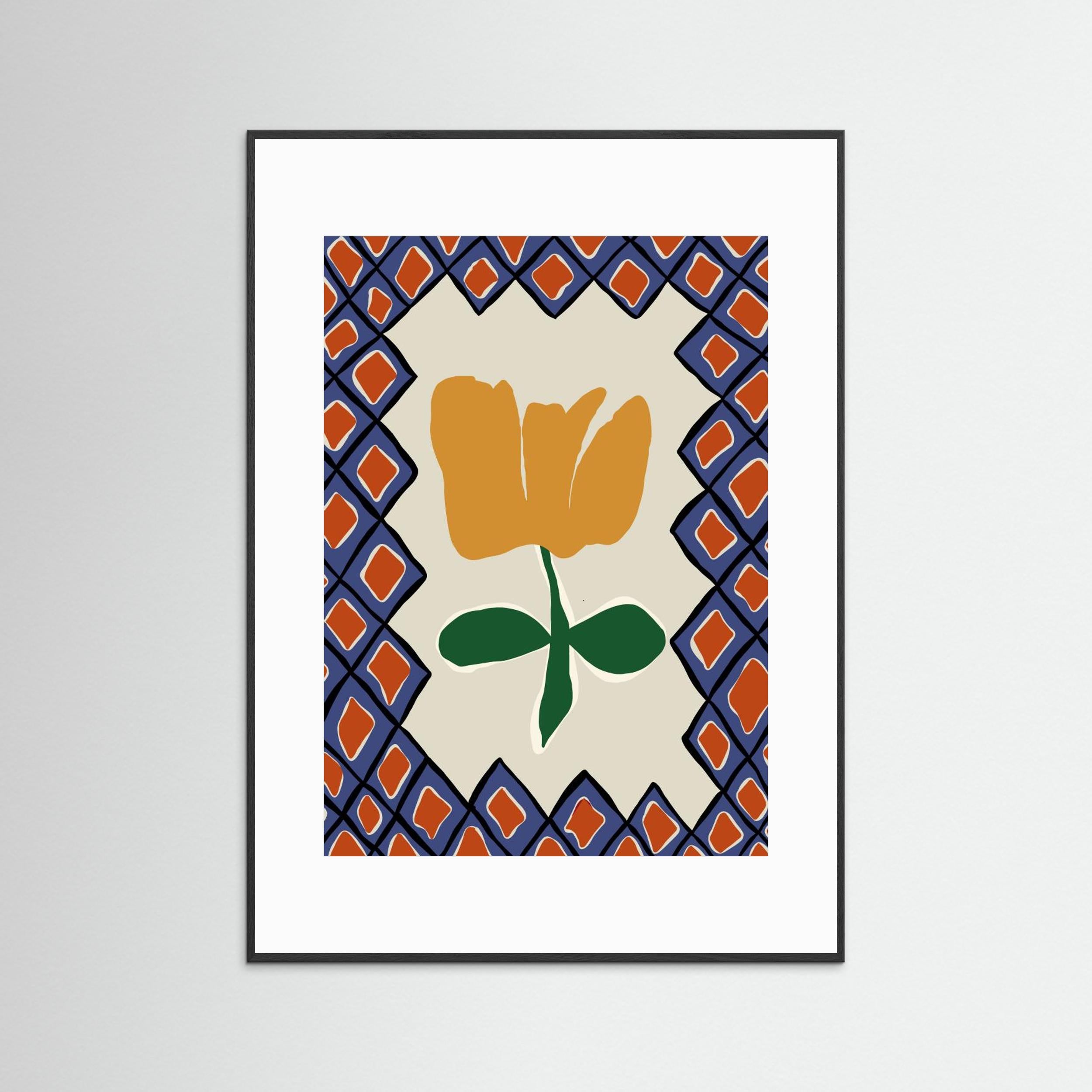 Petal plaid playtime II by Miho Art Studio Fine Art Paper 