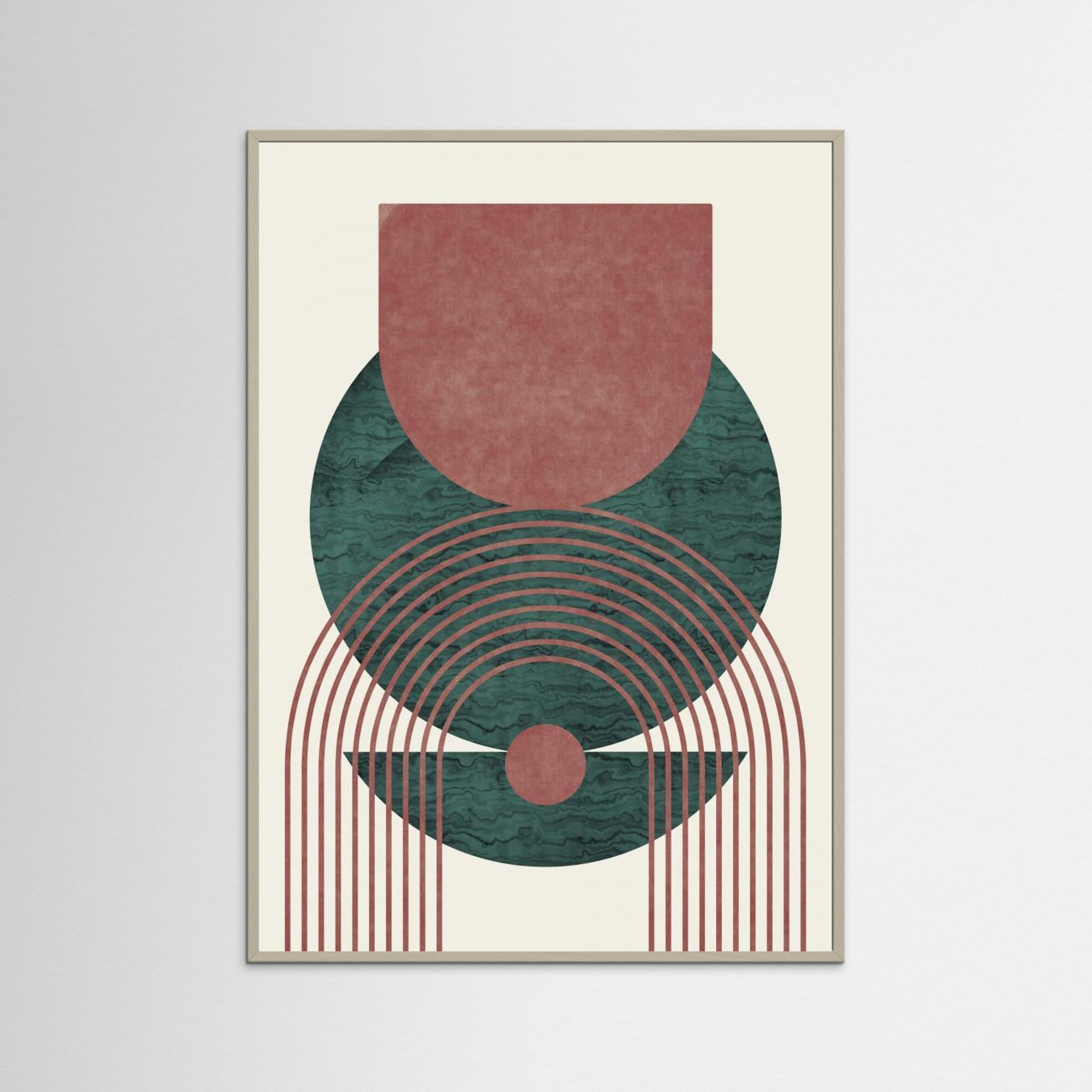 Aquamarine Marble Geometric Design by Little Dean Fine Art Paper