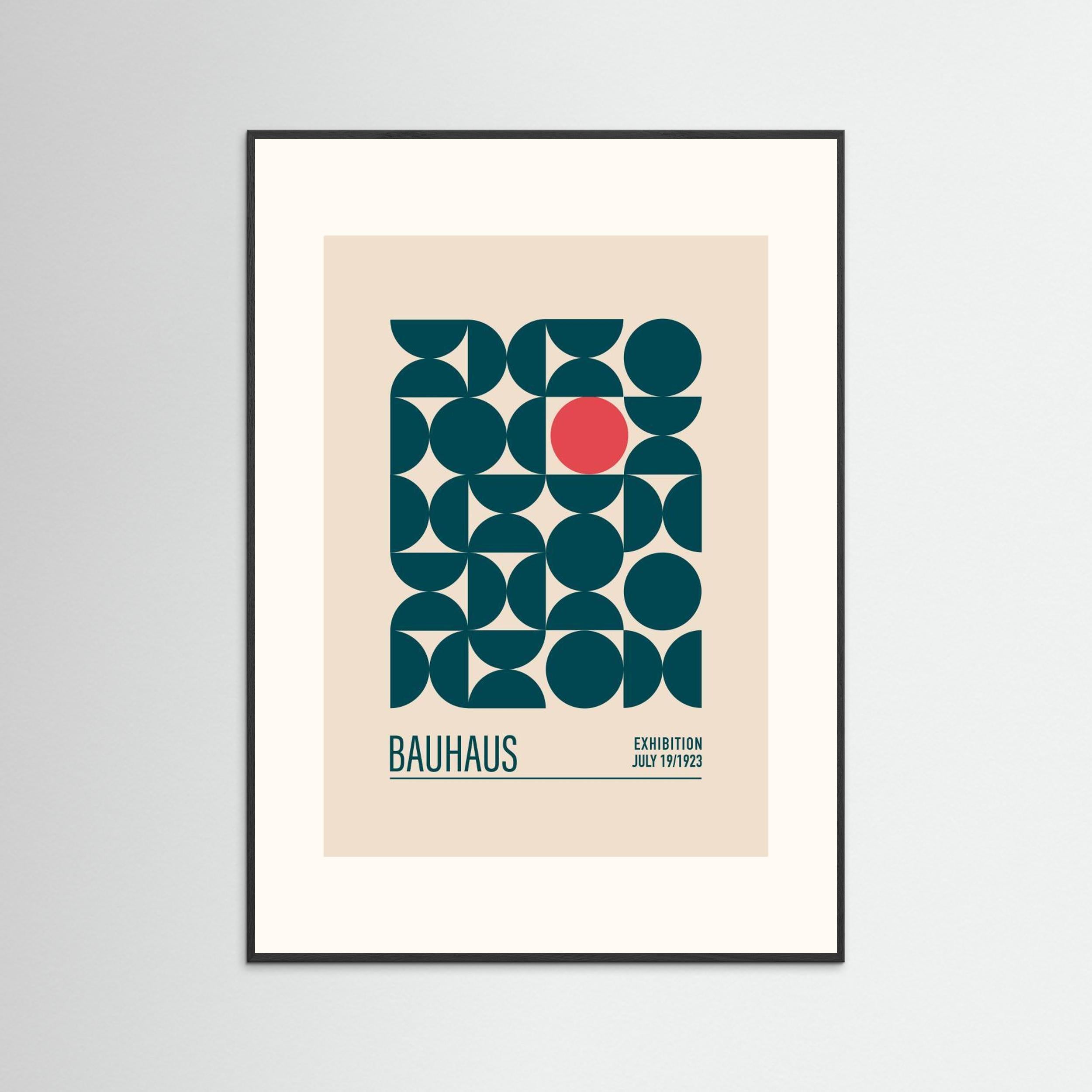 Bauhaus Mavi Kureler by Emel Tunaboylu Fine Art Paper 