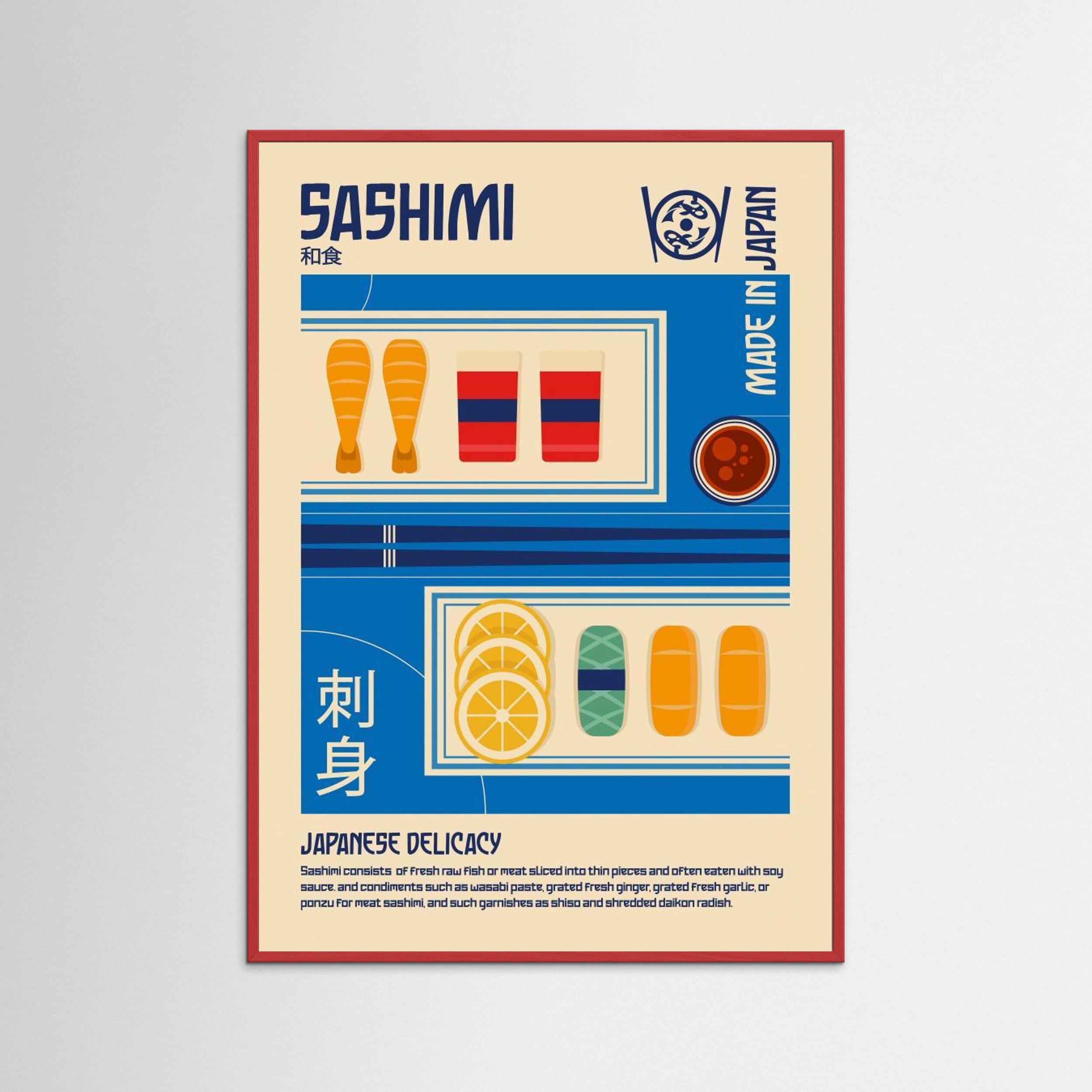 Sashimi Japanese Food Print by Retrodrome