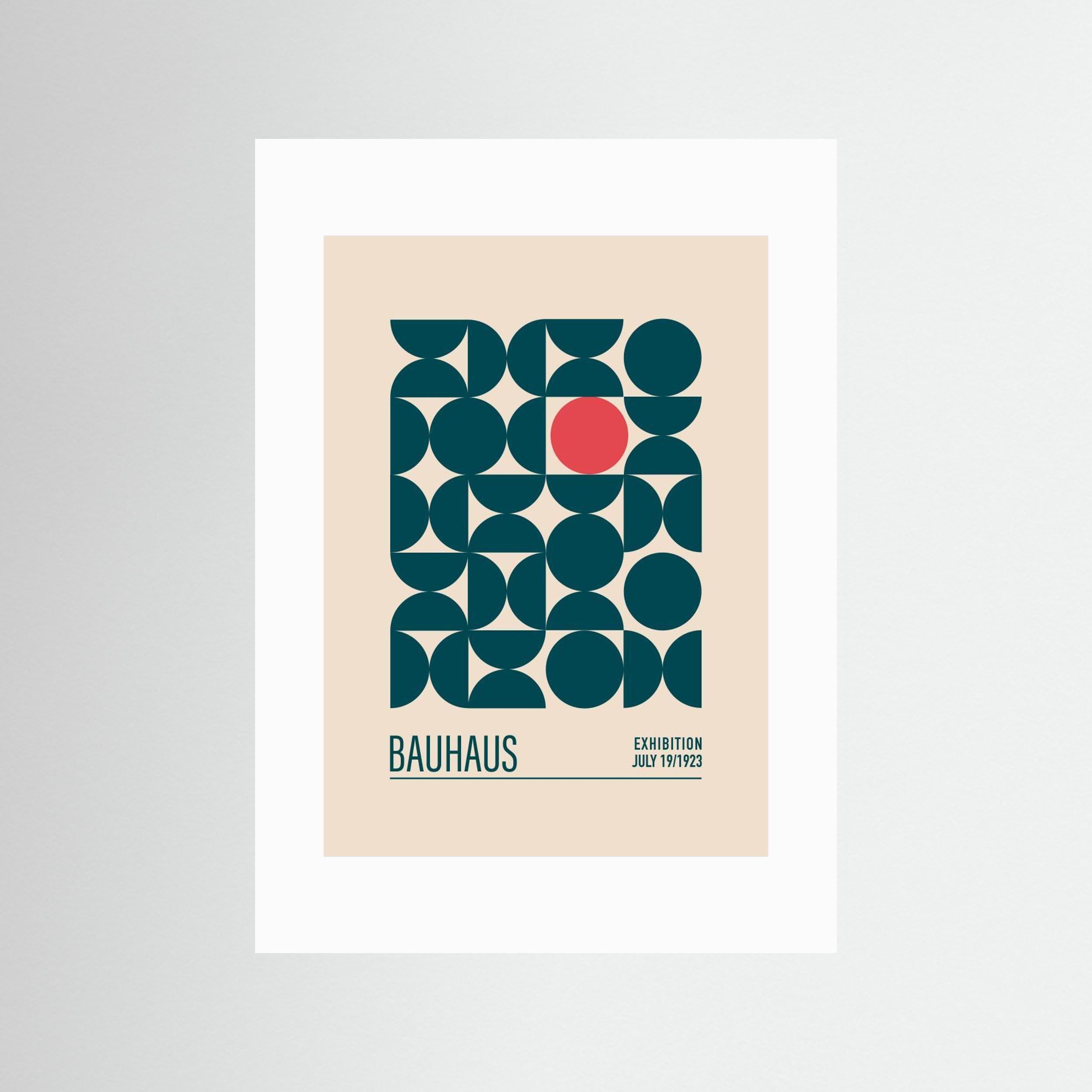 Bauhaus Mavi Kureler by Emel Tunaboylu Fine Art Paper 