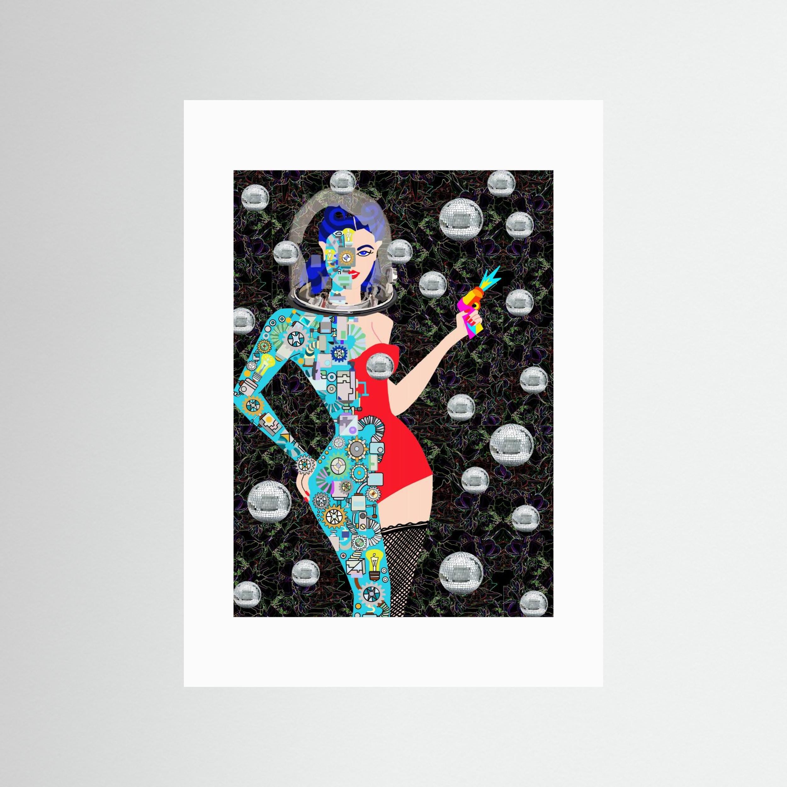 Disco Alien by Lynnda Rakos Fine Art Paper 