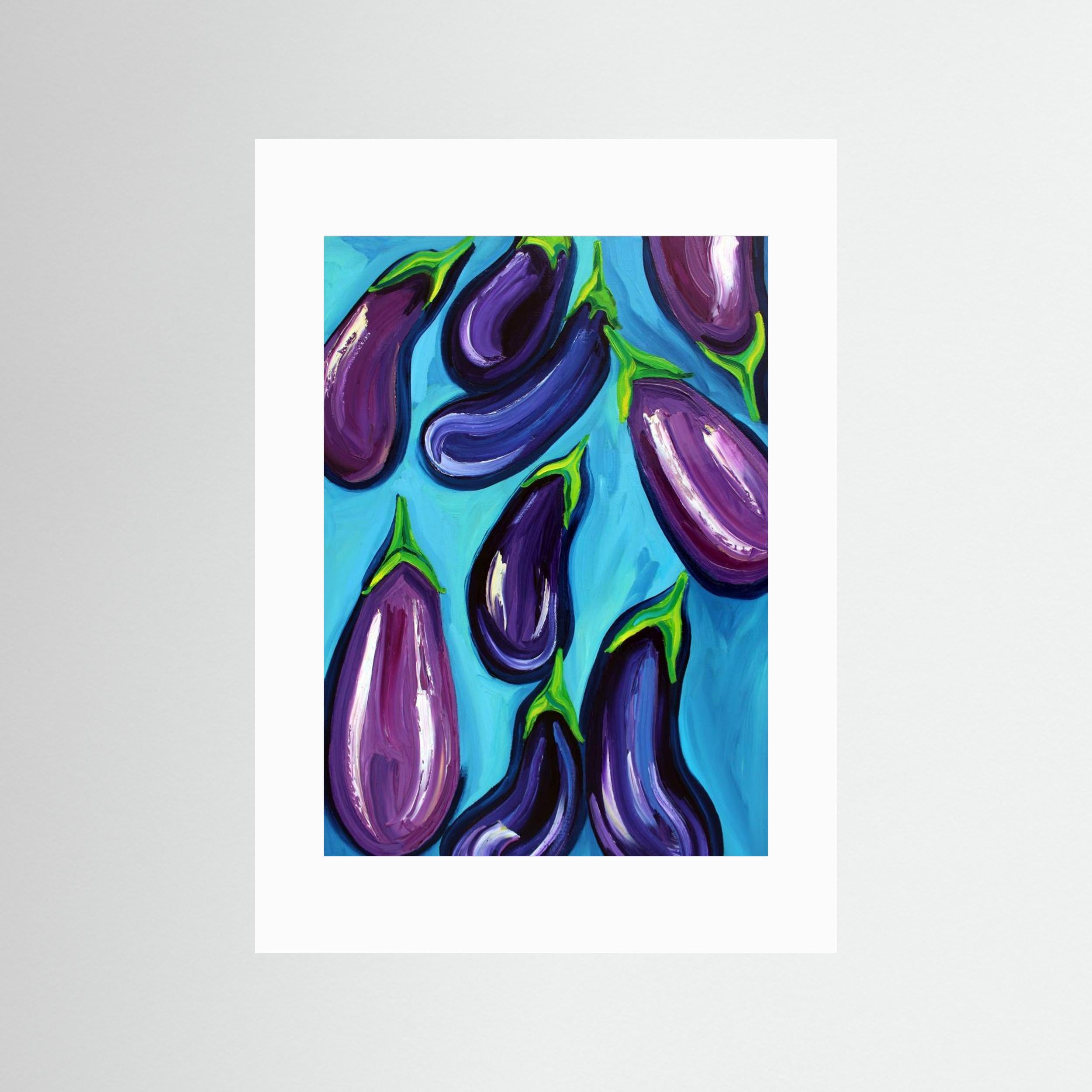 Aubergines Rain by Alice Straker Fine Art Paper 
