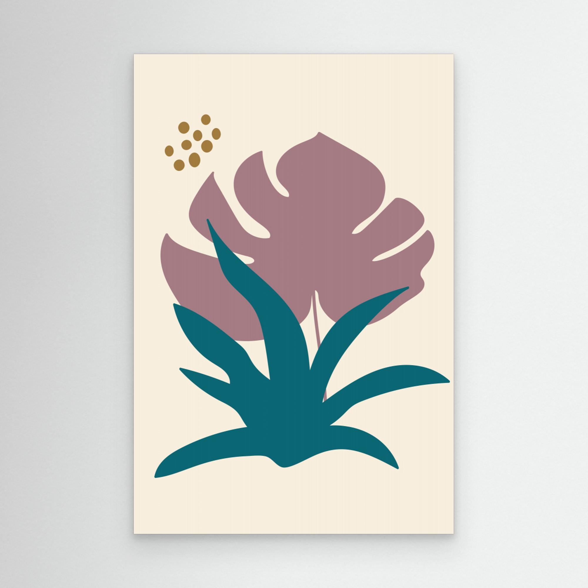 Abstract Botanical Boho Leaves 17 by Dina Danker Canvas