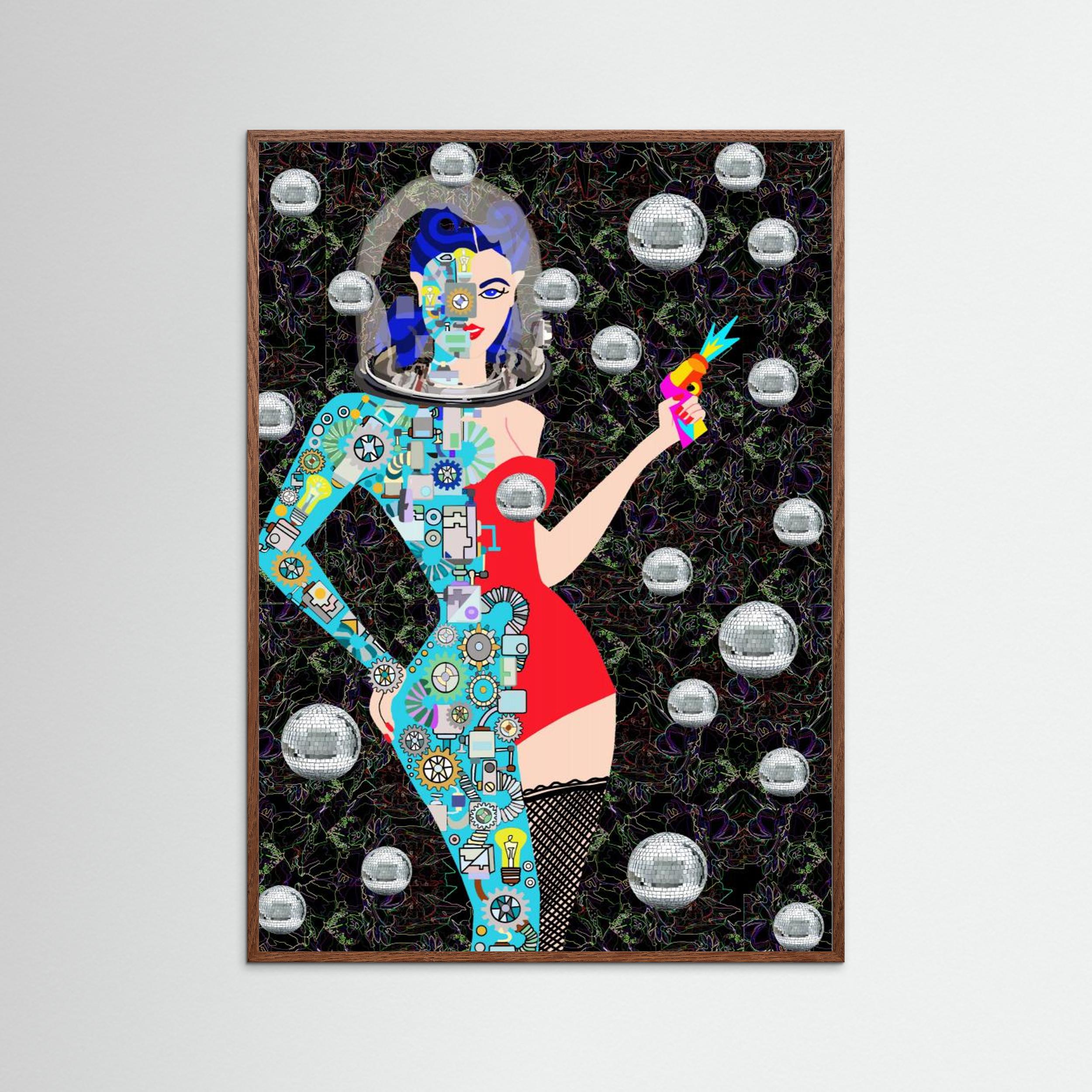Disco Alien by Lynnda Rakos Fine Art Paper 