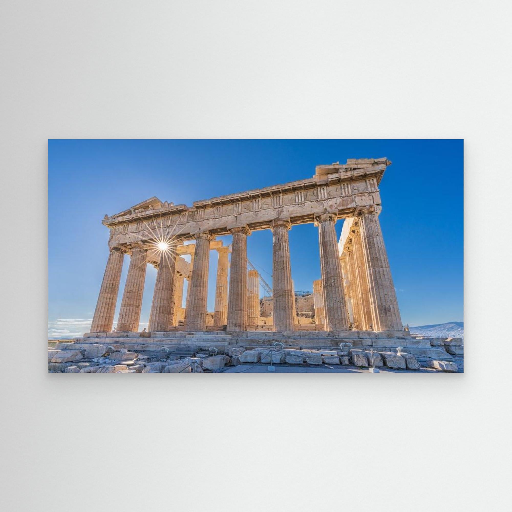 The Acropolis of Athens and Helios (Sun) by Michael Kalika Canvas