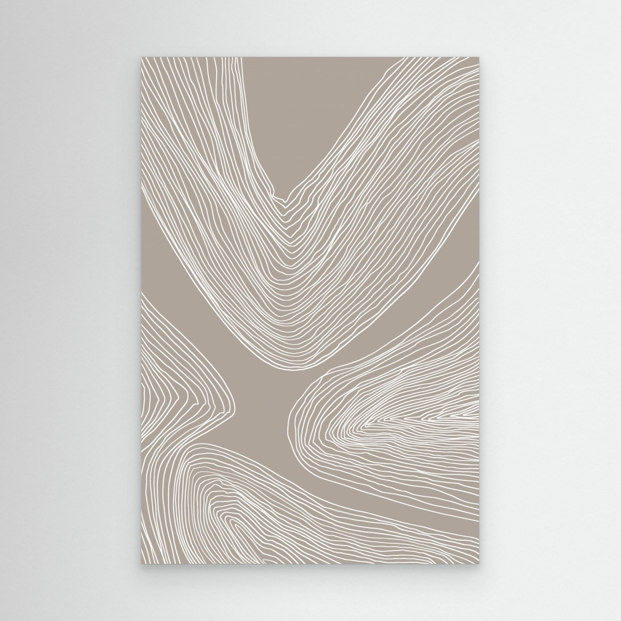 Flowing Contours Line Art by Melloi Art Prints Canvas