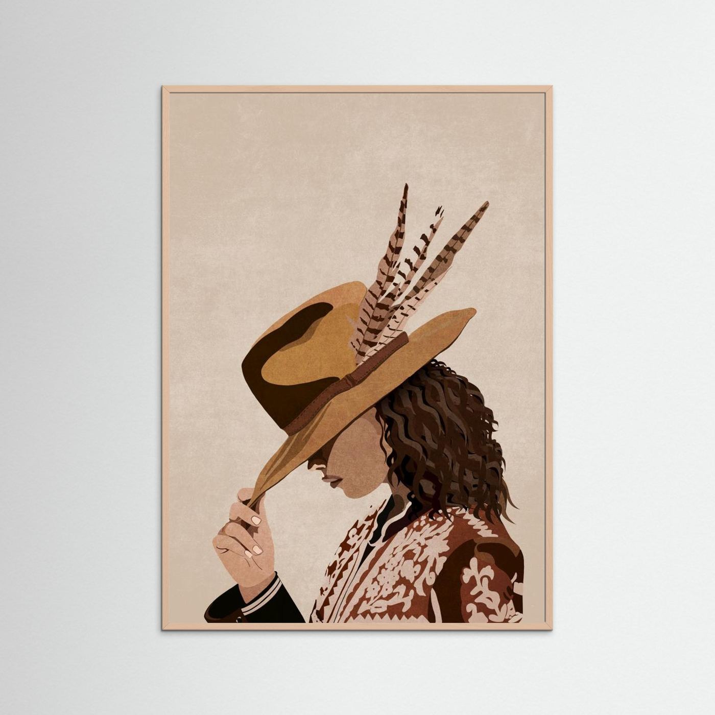 Brunette by Emel Tunaboylu Fine Art Paper