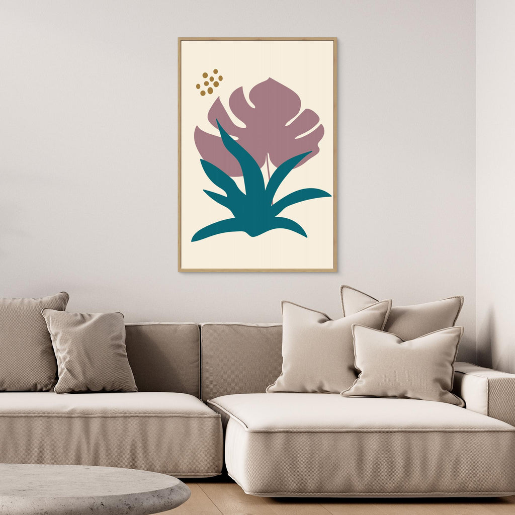 Abstract Botanical Boho Leaves 17 by Dina Danker Canvas