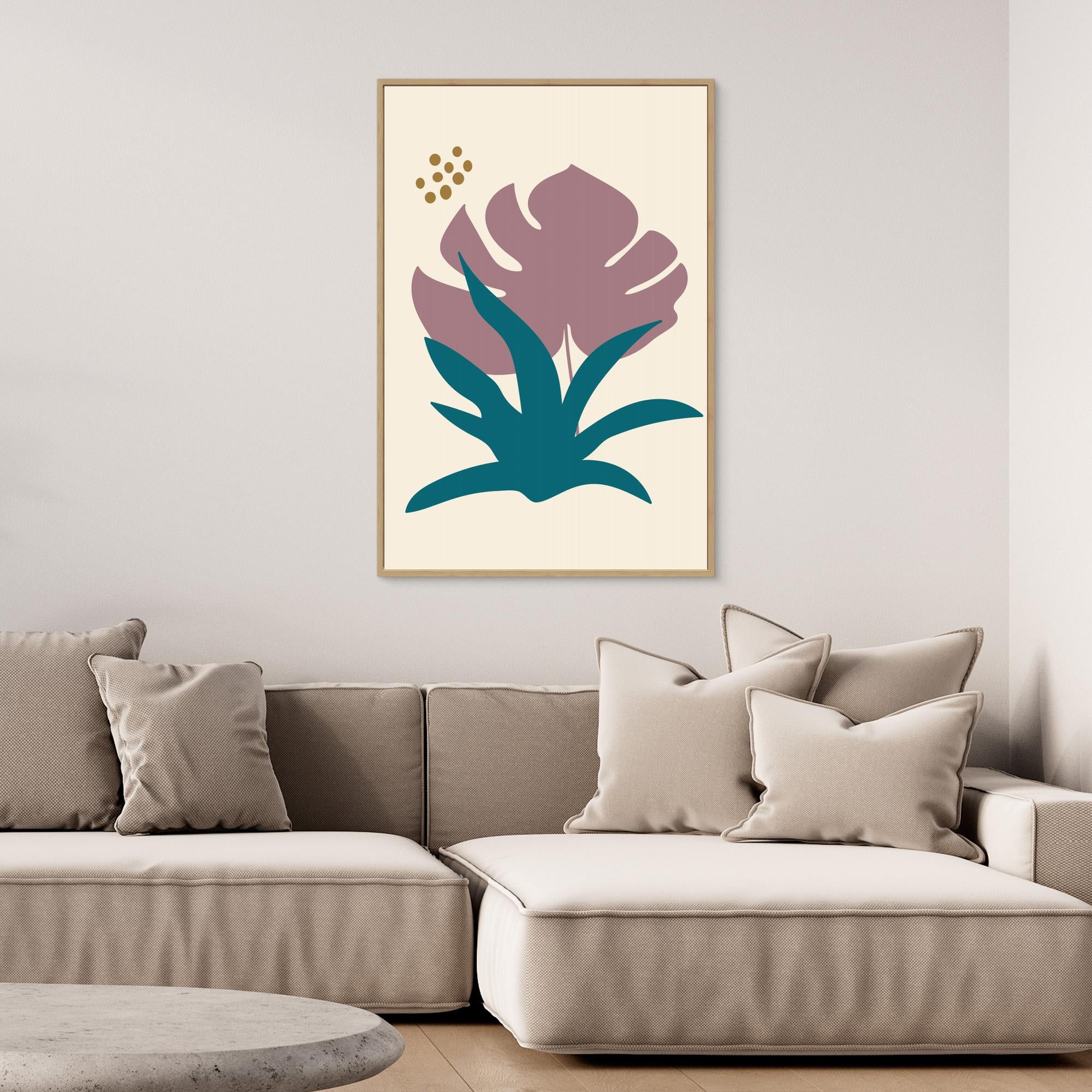 Abstract Botanical Boho Leaves 17 by Dina Danker Canvas