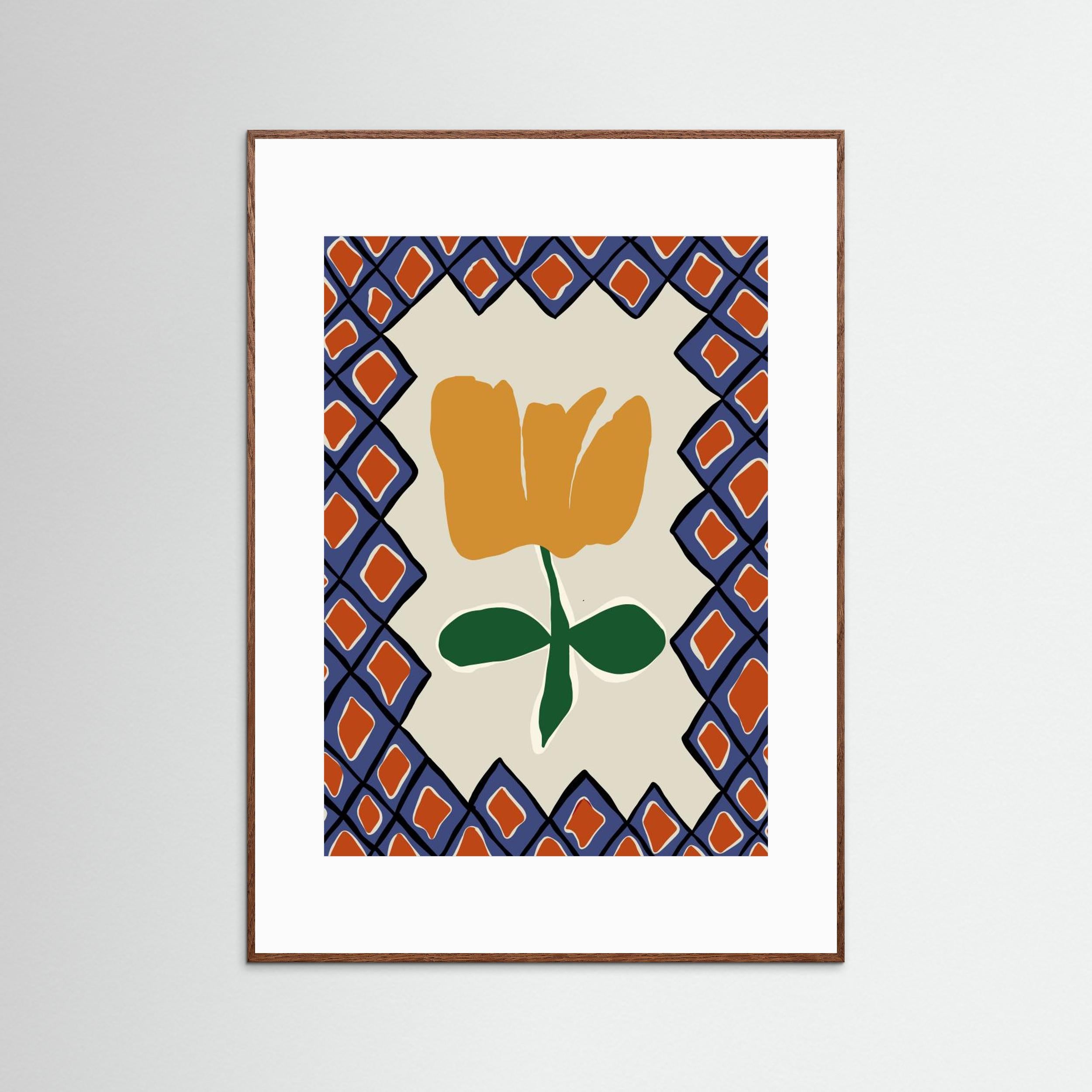 Petal plaid playtime II by Miho Art Studio Fine Art Paper 