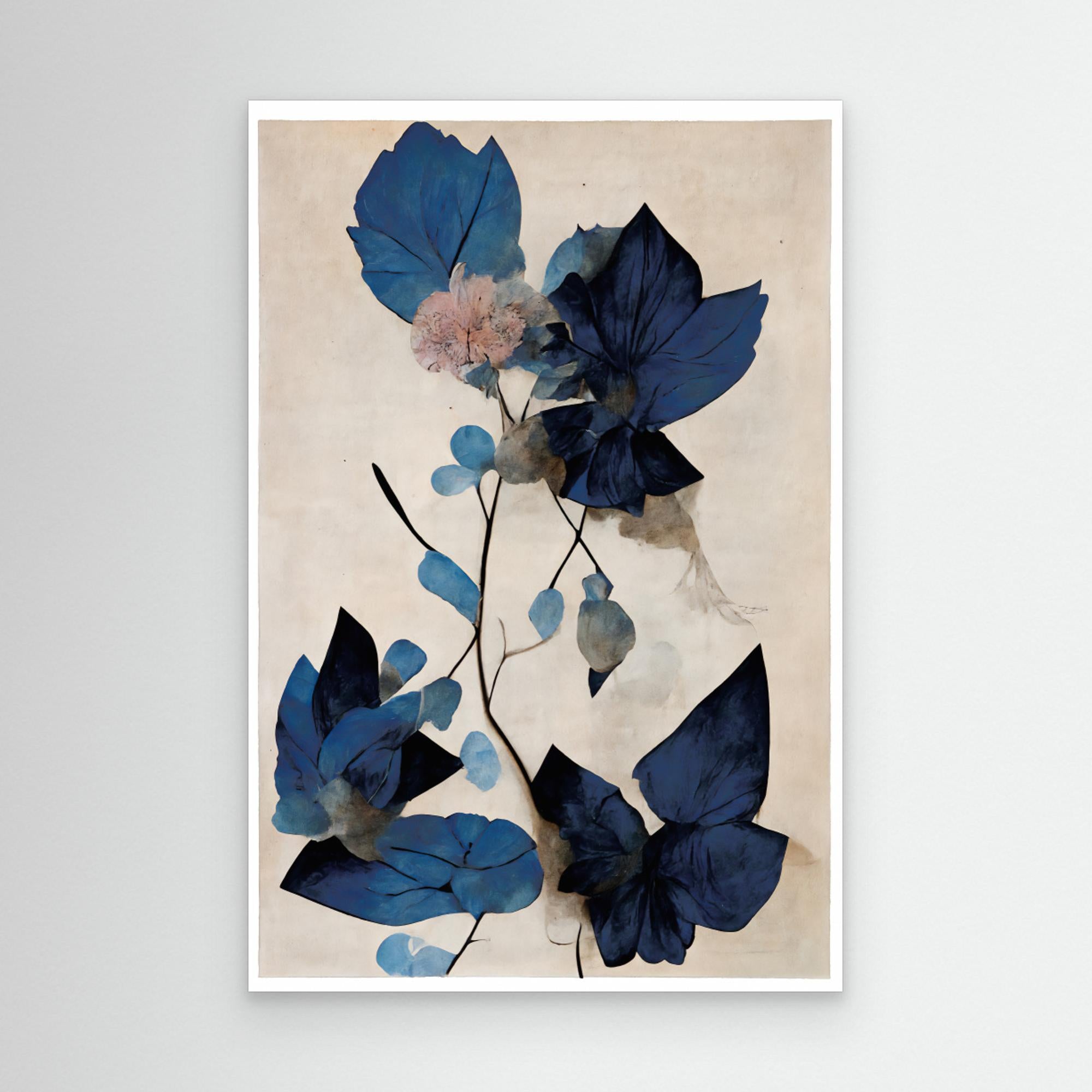 Blue Dry Flowers by Treechild Canvas