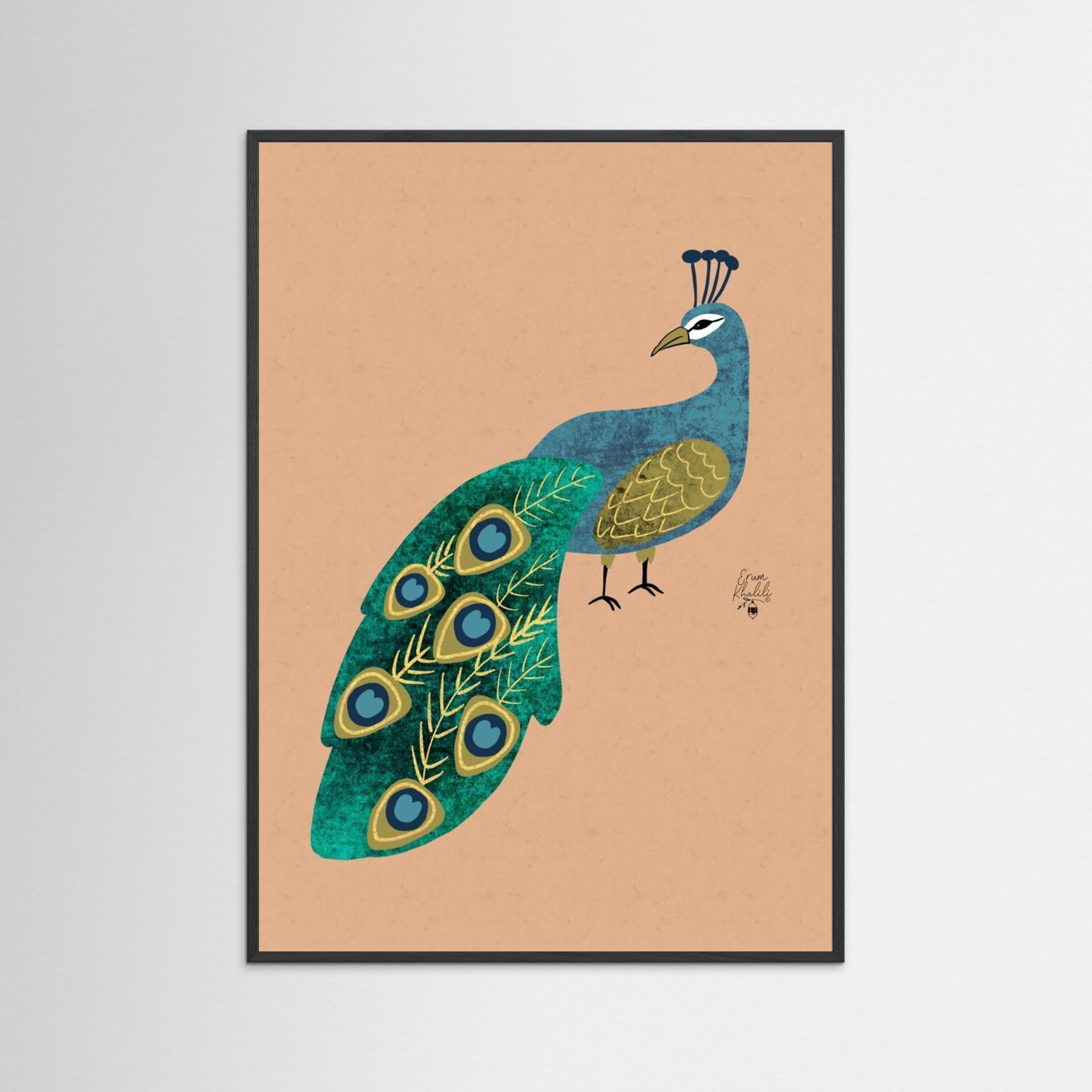 Peacock Erum Khalili.png by Erum Khalili Fine Art Paper 