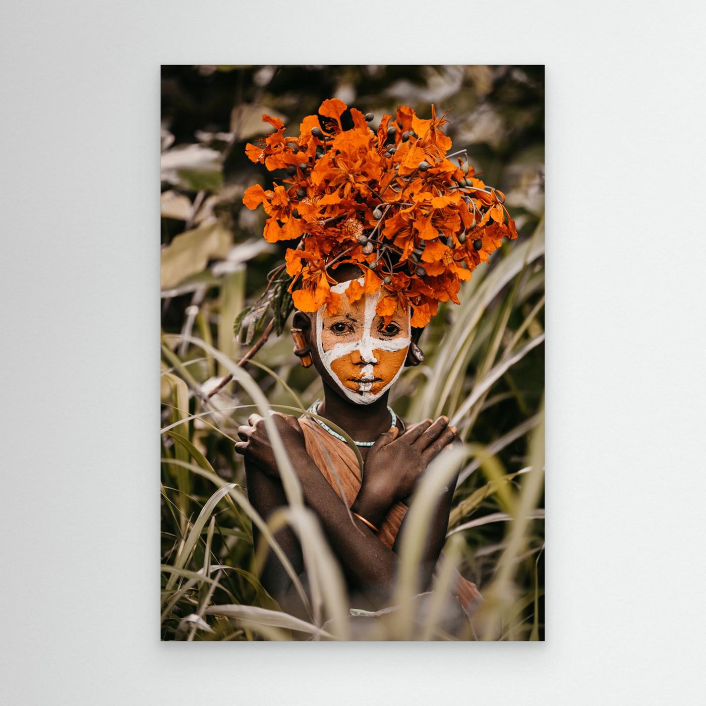 Suri boy and flowers by Vedran Vidak Canvas