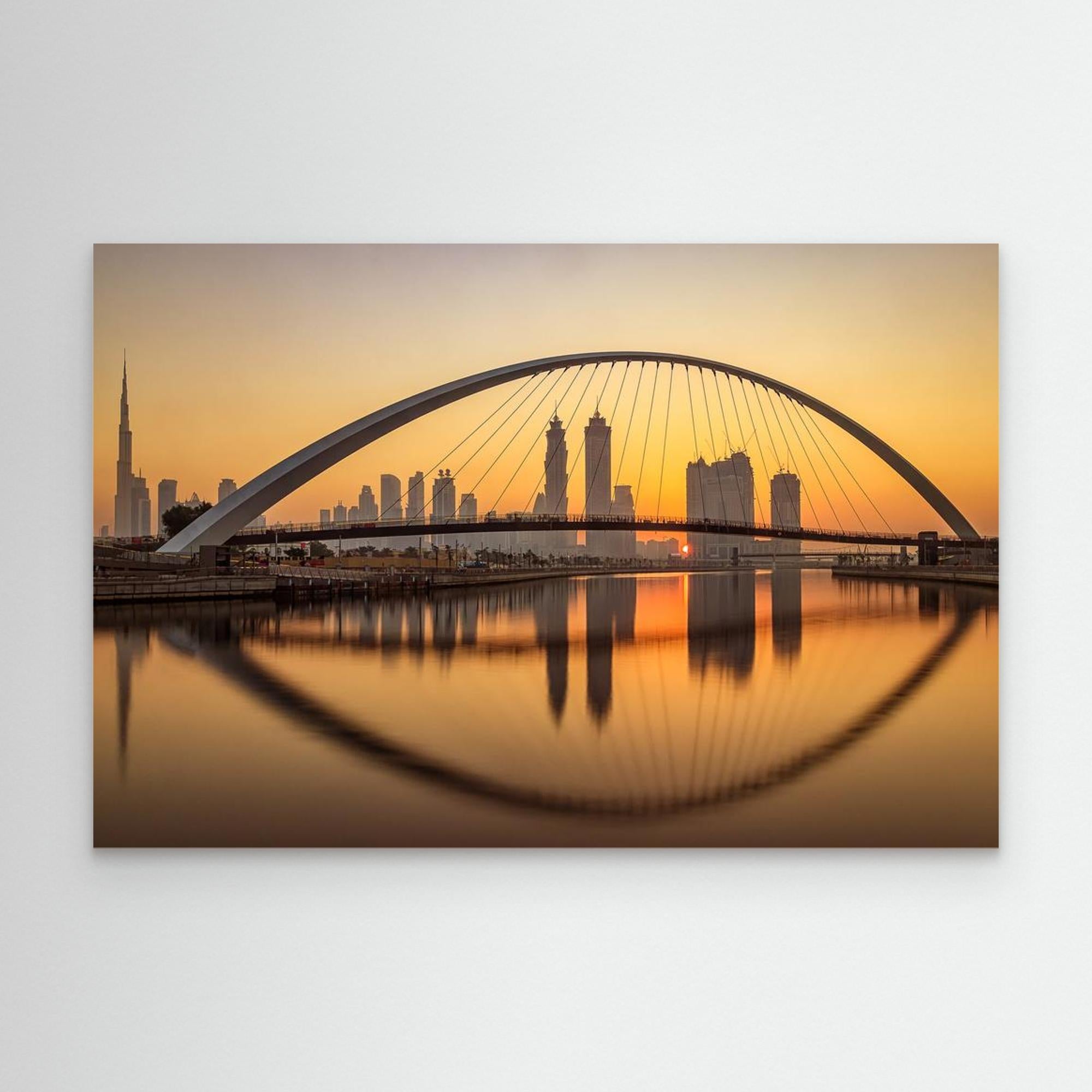 Sunrise at the Dubai Water Canal by Mohammed  CanvasShamaa