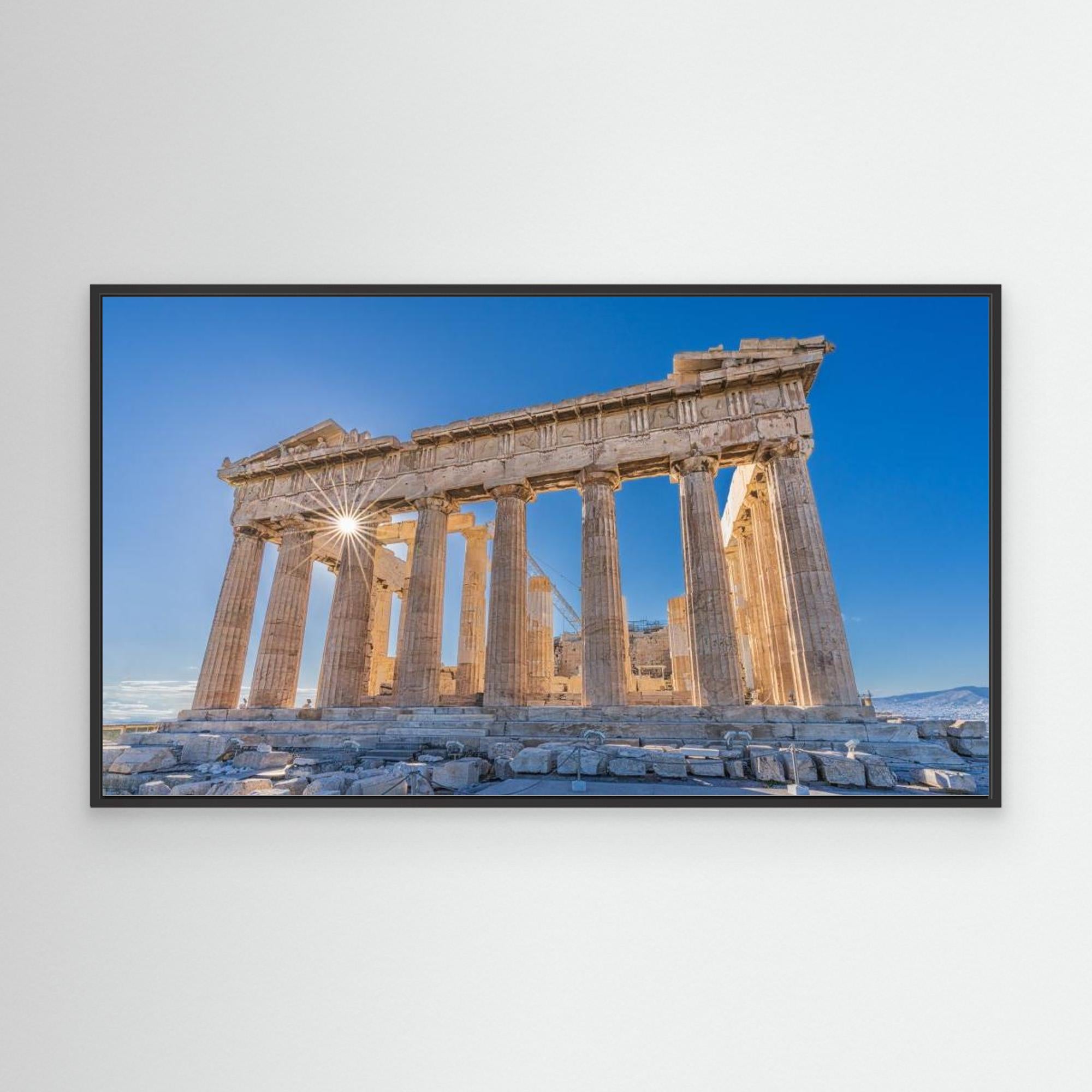 The Acropolis of Athens and Helios (Sun) by Michael Kalika Canvas
