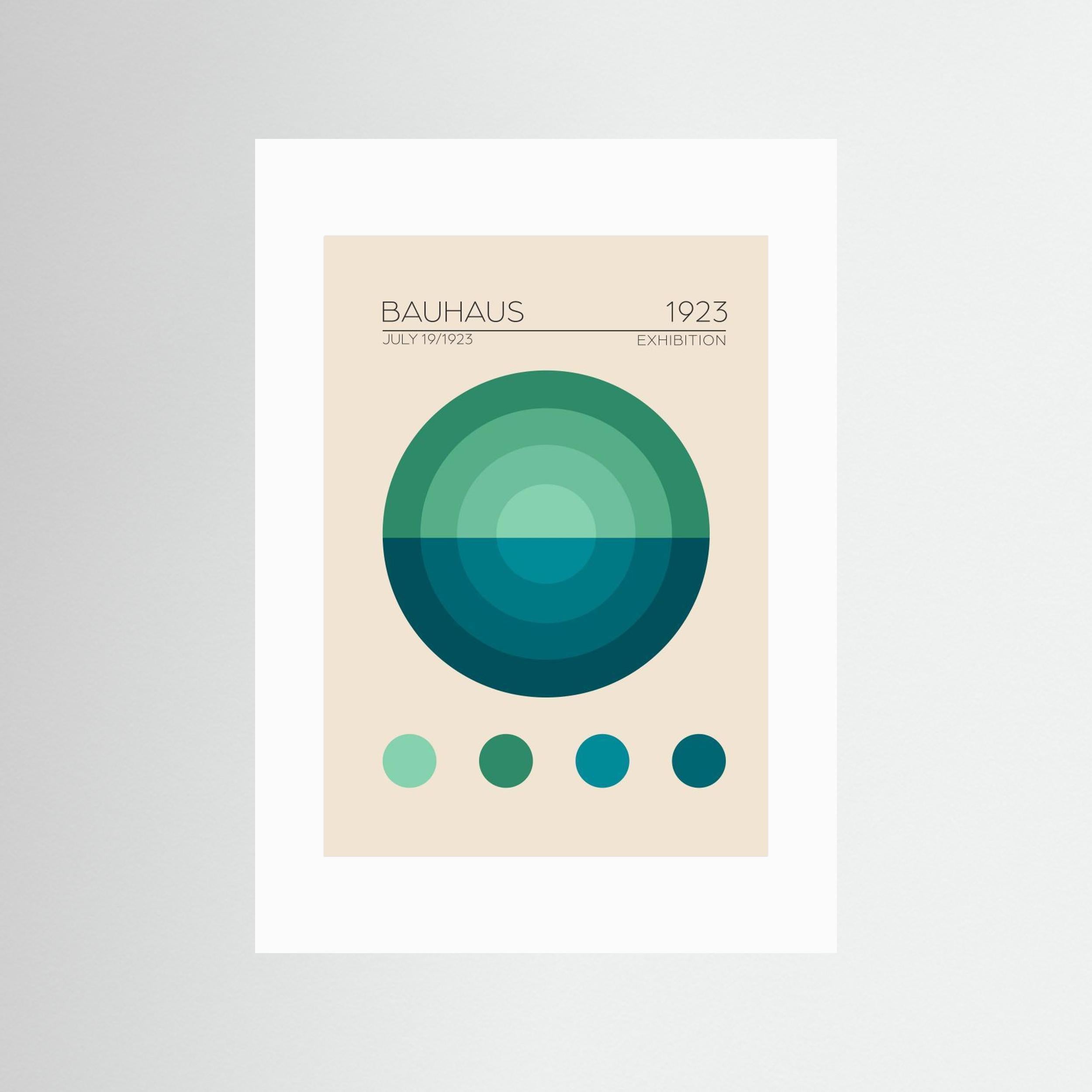 Bauhaus Mavi Daire by Emel Tunaboylu Fine Art Paper 