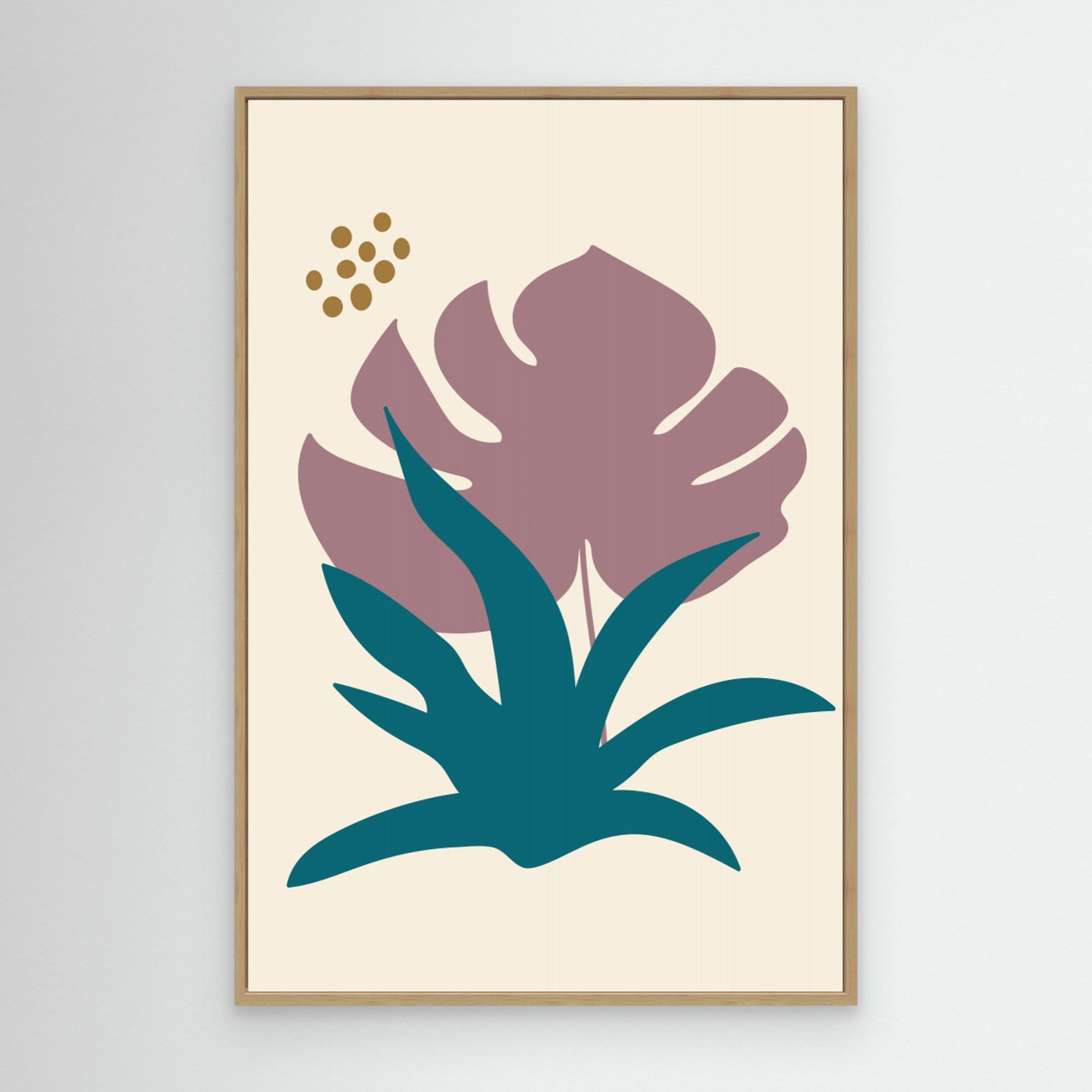 Abstract Botanical Boho Leaves 17 by Dina Danker Canvas