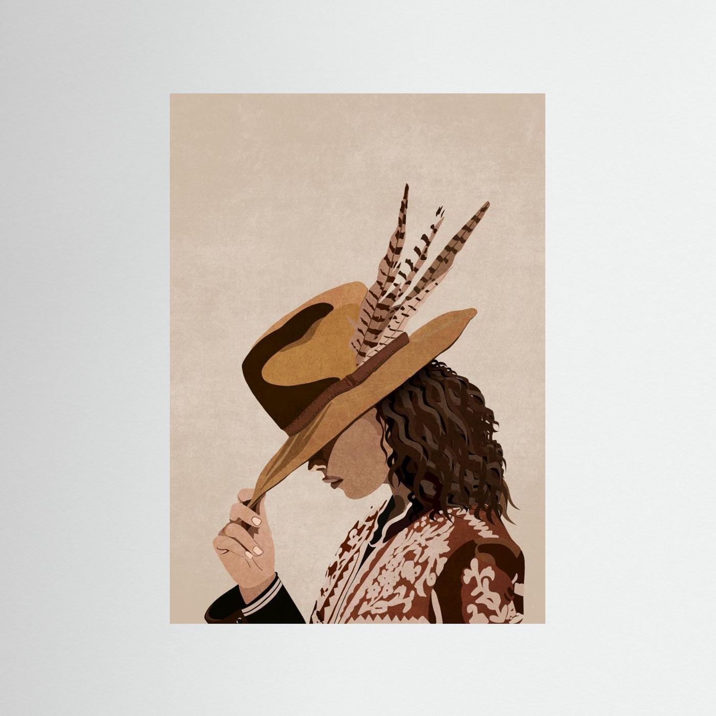 Brunette by Emel Tunaboylu Fine Art Paper