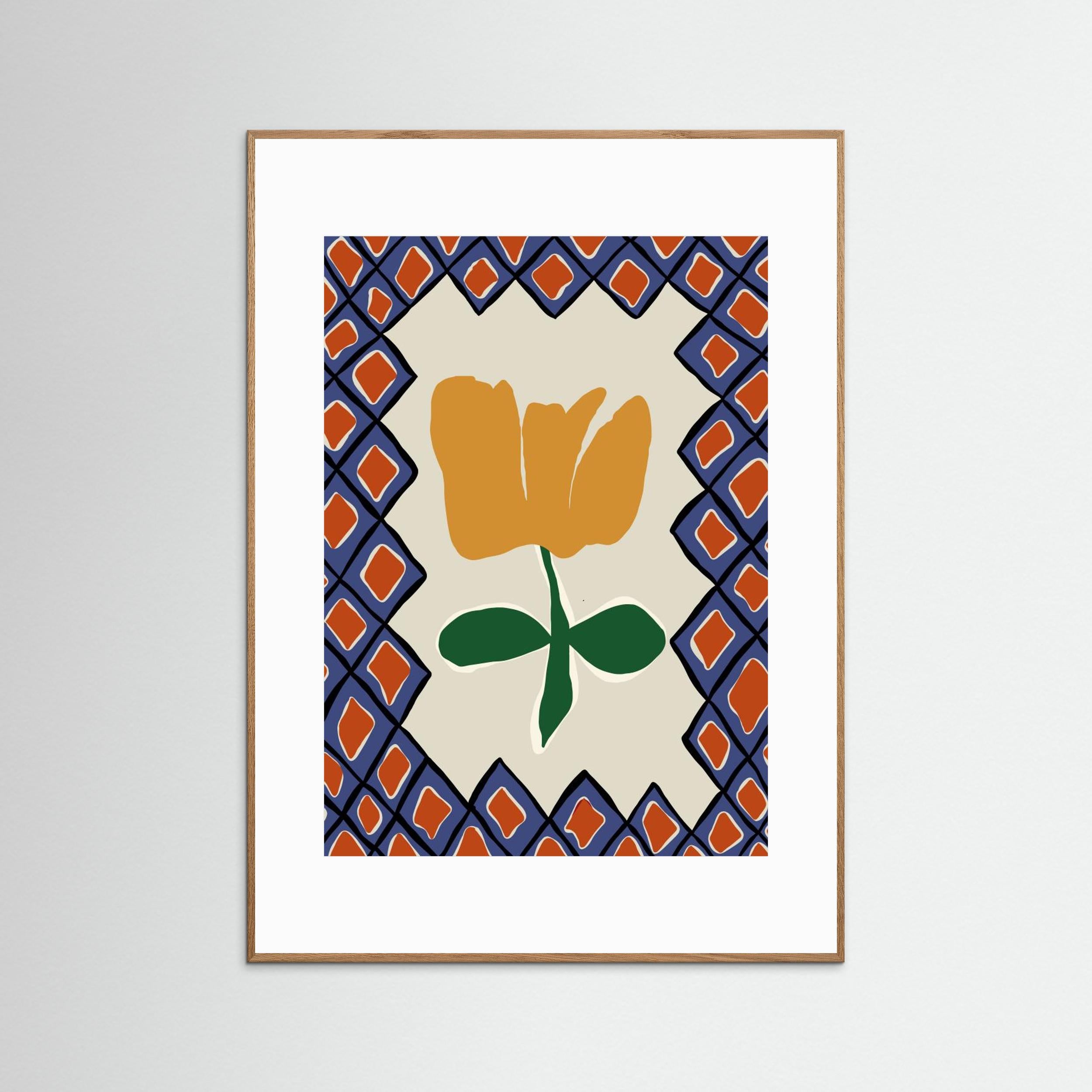 Petal plaid playtime II by Miho Art Studio Fine Art Paper 