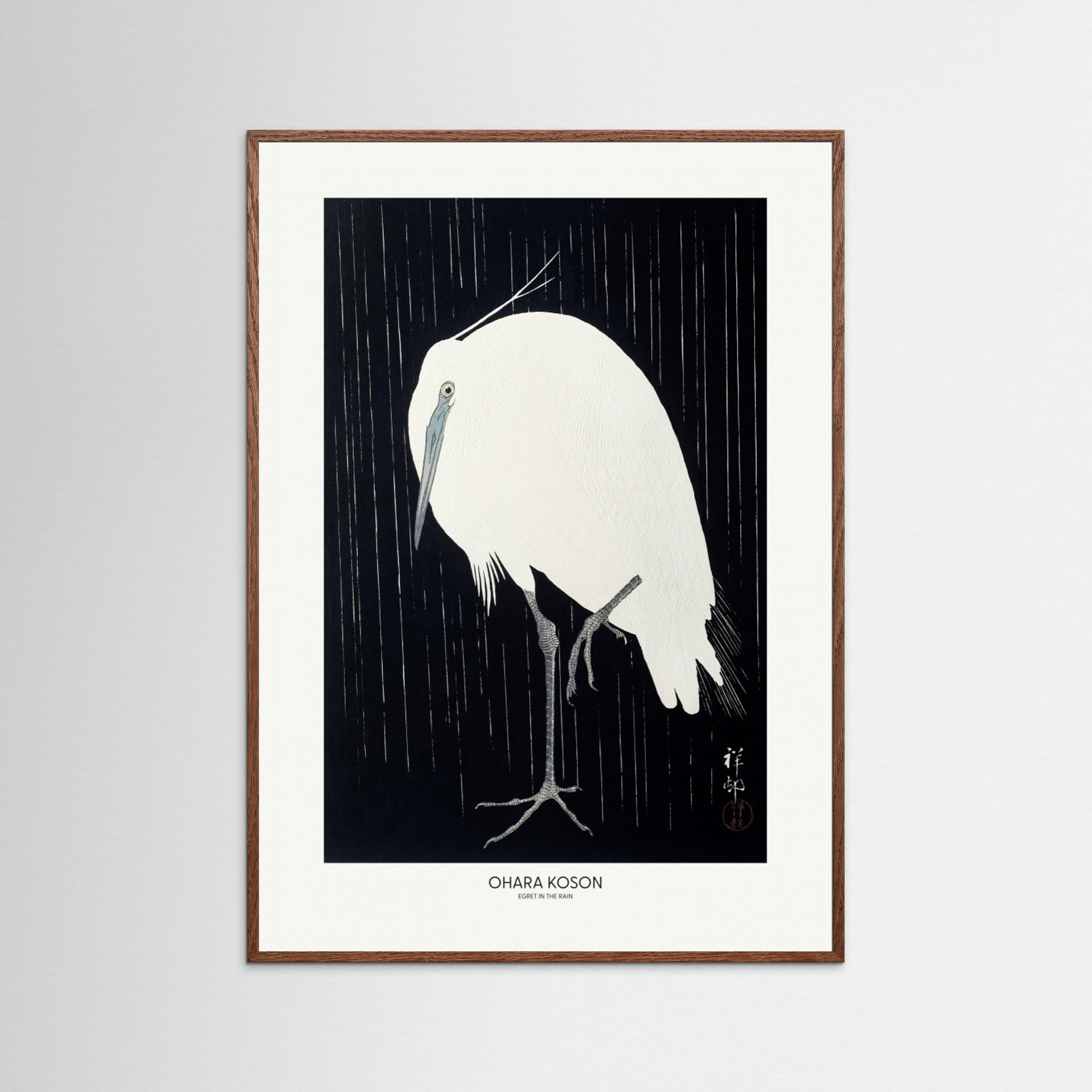 Egret In The Rain Fine Art Paper 