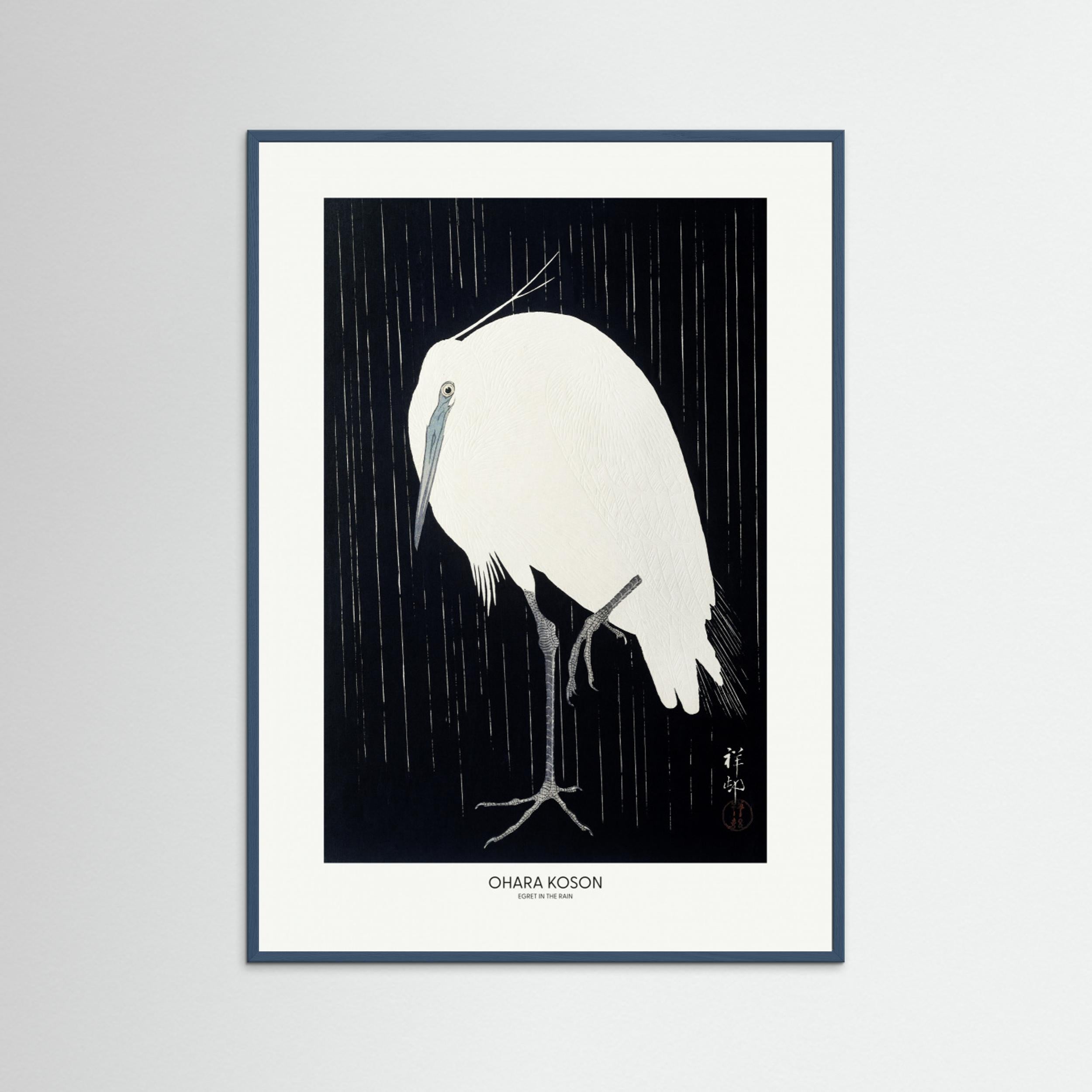 Egret In The Rain Fine Art Paper 