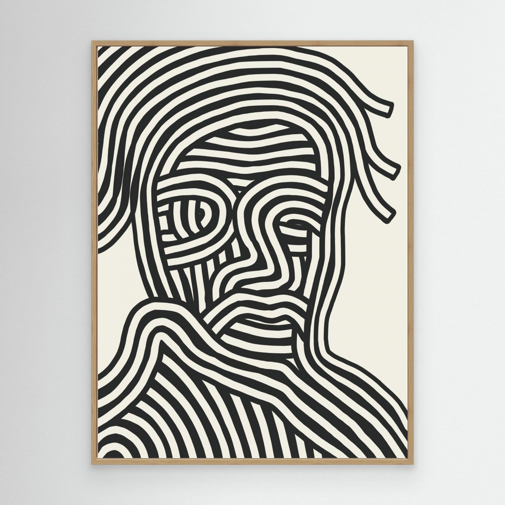 Stripe Portrait by Little Dean Canvas