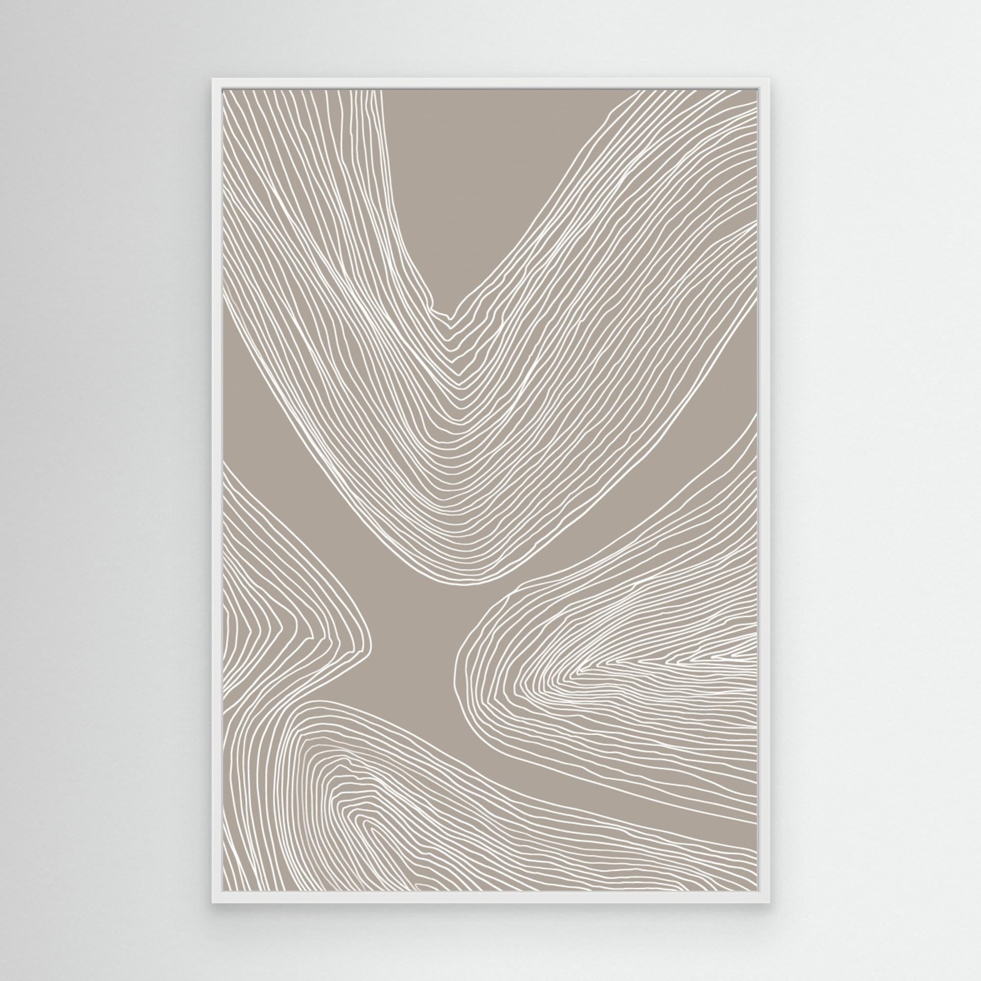 Flowing Contours Line Art by Melloi Art Prints Canvas