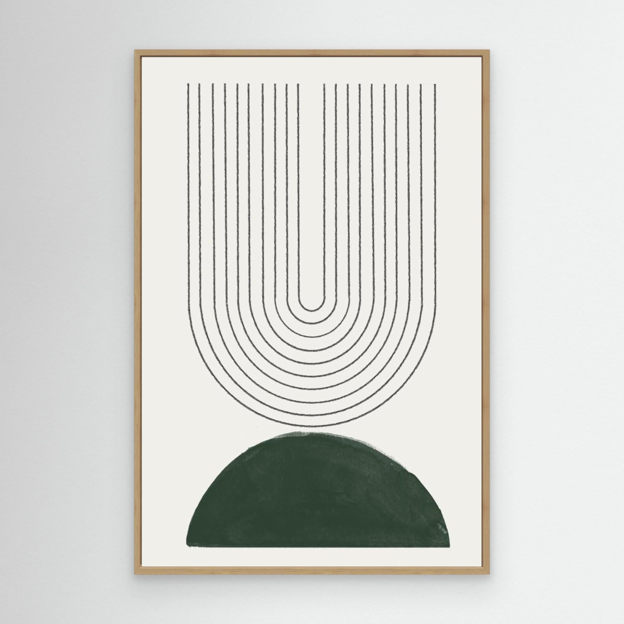 Green Mid Century Modern No.5 by The Miuus Studio Canvas