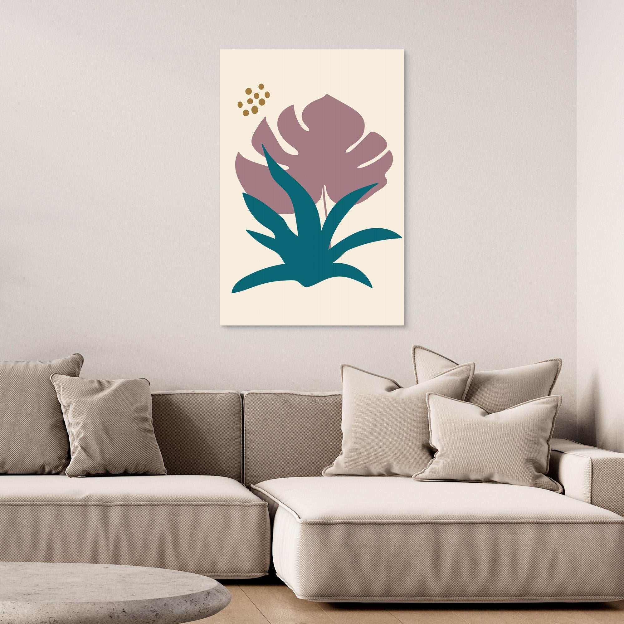 Abstract Botanical Boho Leaves 17 by Dina Danker Canvas