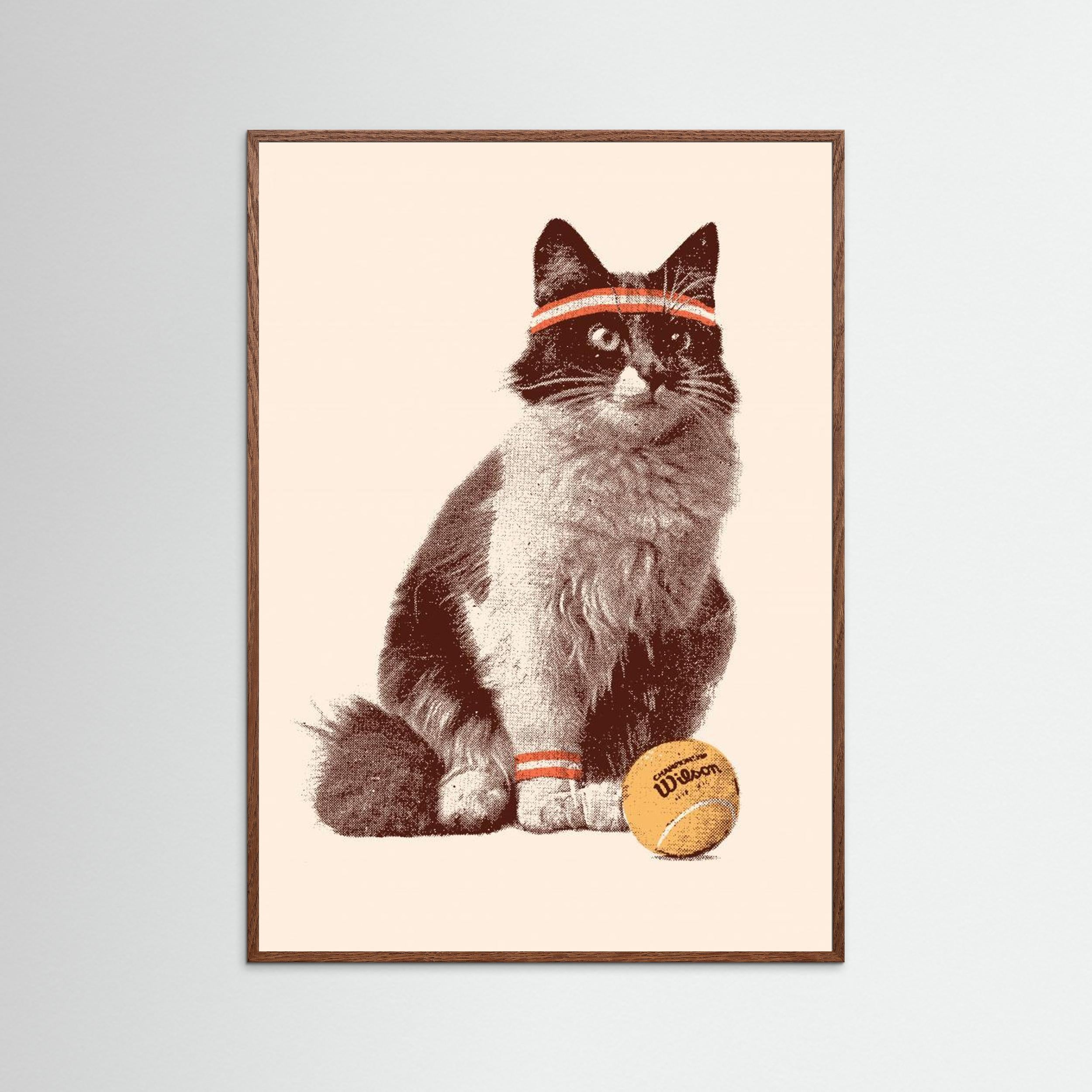 Chat Tennis by Florent Bodart Fine Art Paper