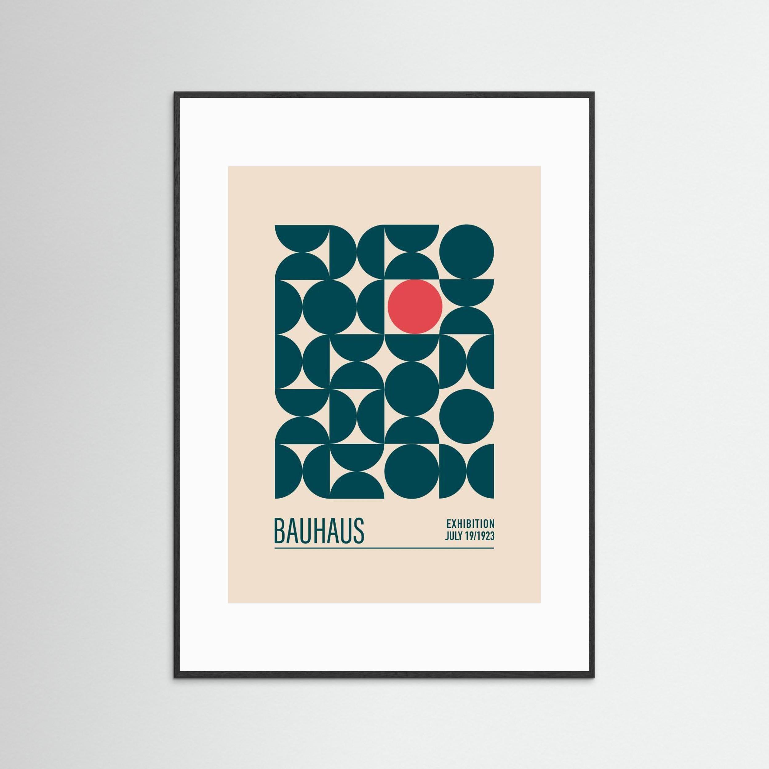 Bauhaus Mavi Kureler by Emel Tunaboylu Fine Art Paper 