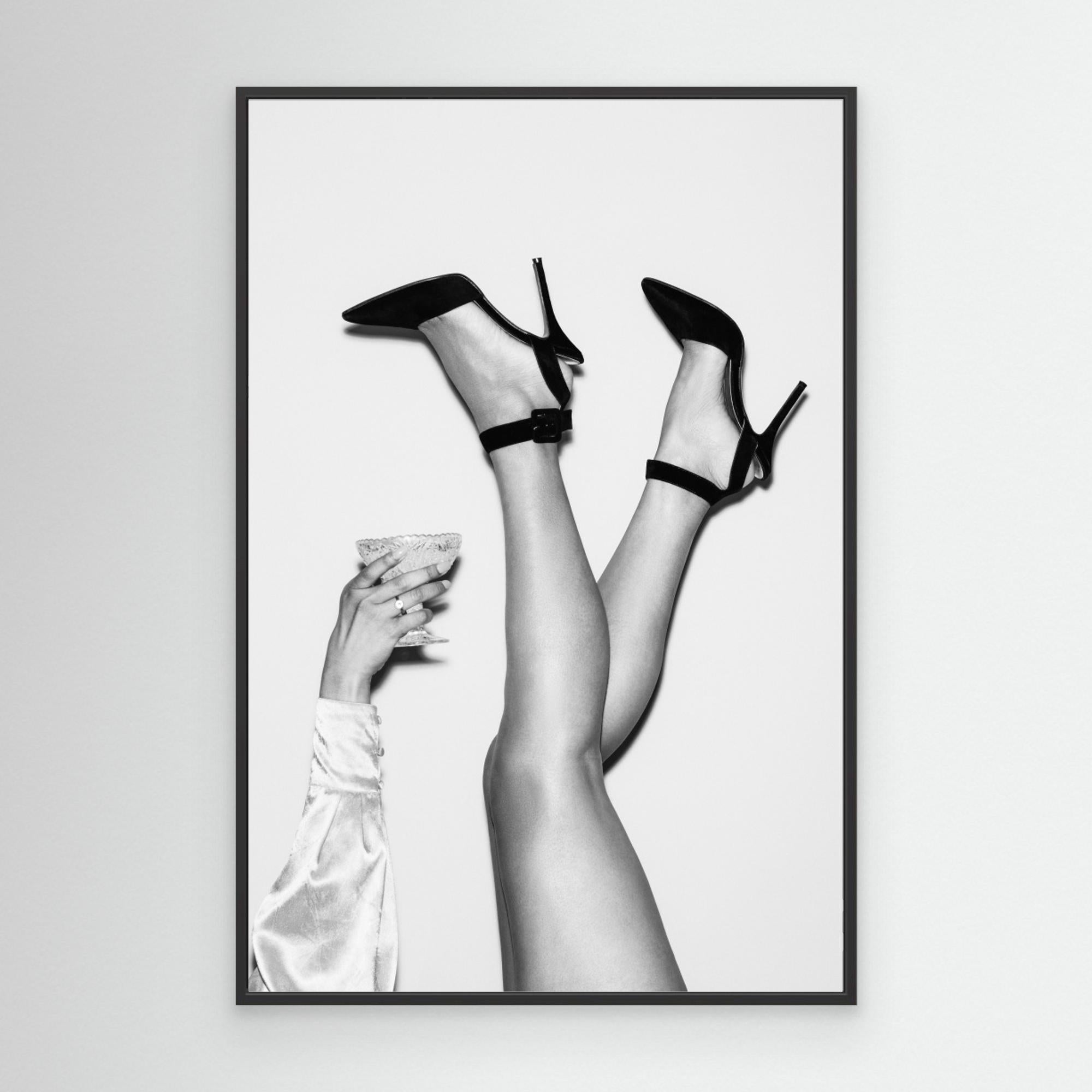 Feet and Cocktail B&w by Pictufy Studio Iii Canvas