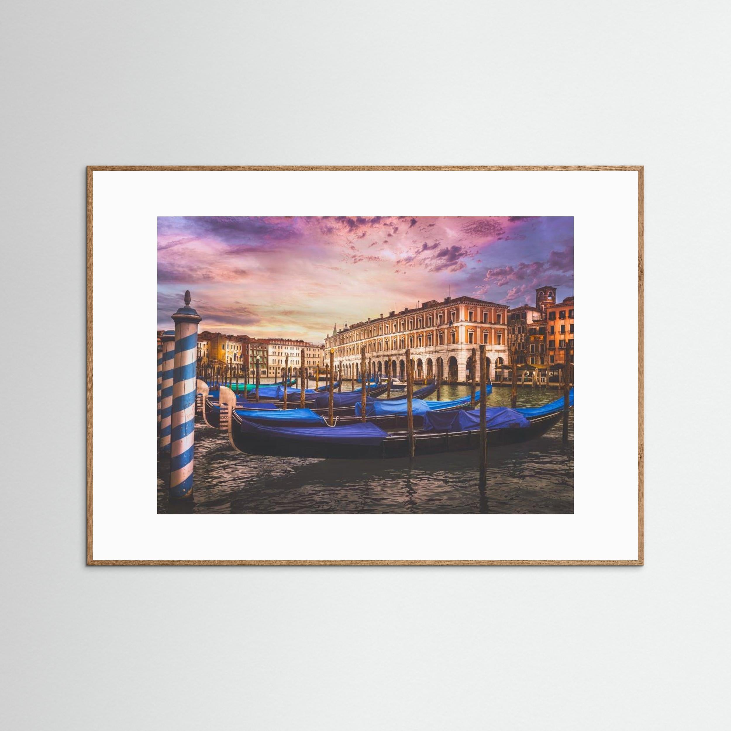 Gondolas of the Grand Canal by Miary Andria Fine Art Paper
