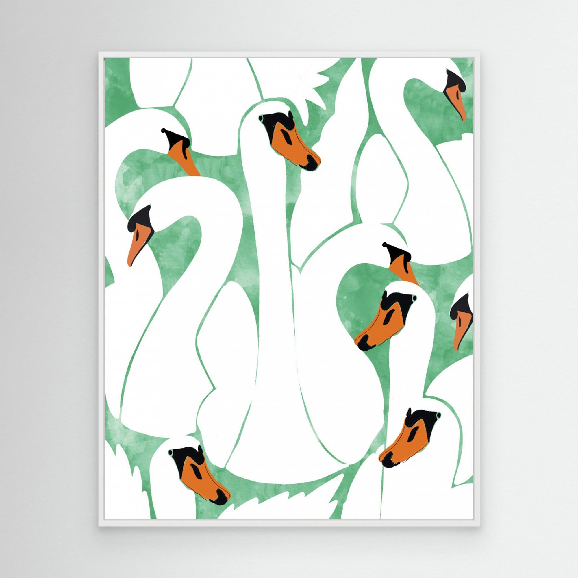 White Calm Was Born Into a Swan by Uma Gokhale Canvas