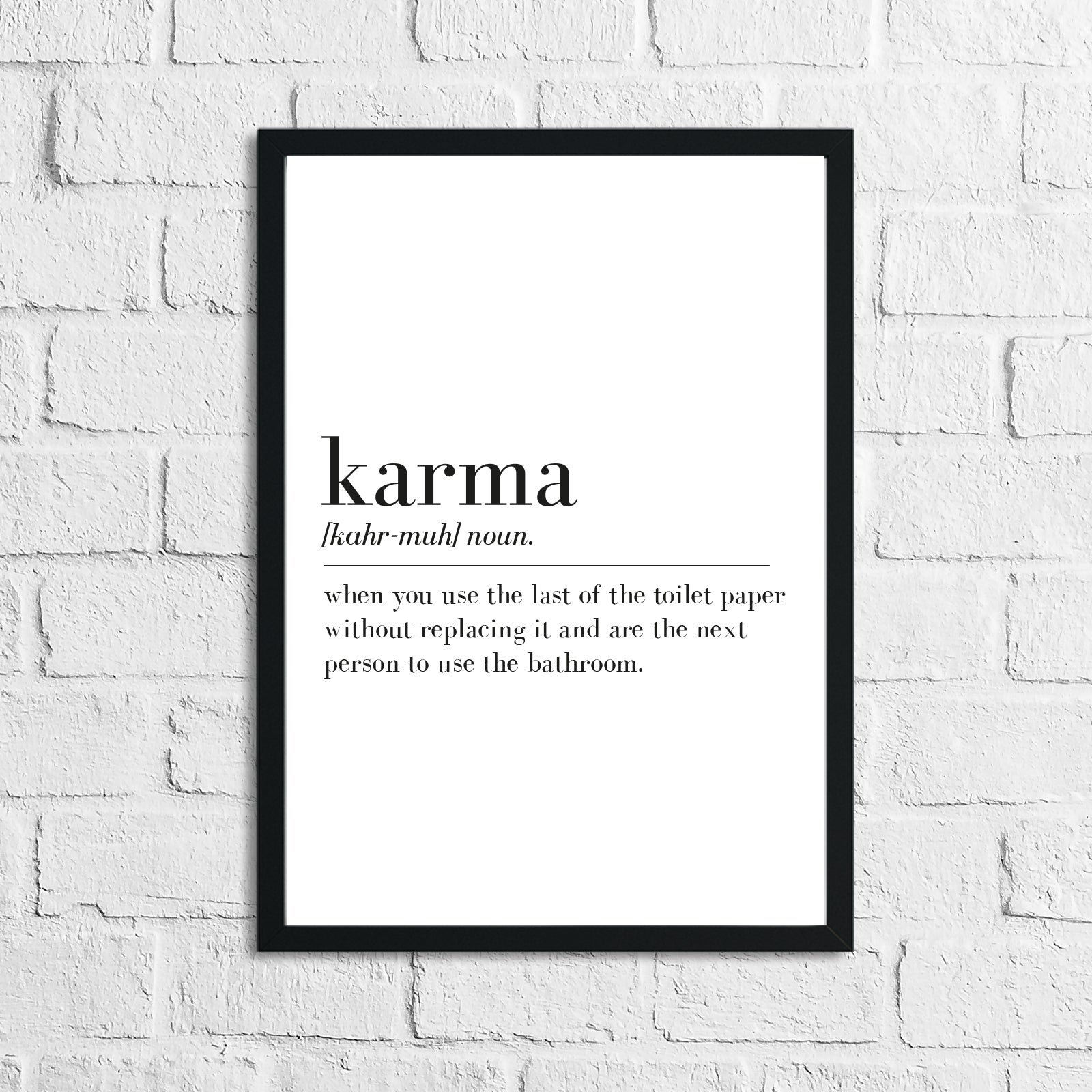 Karma Definition Bathroom Wall Decor Funny Print-0