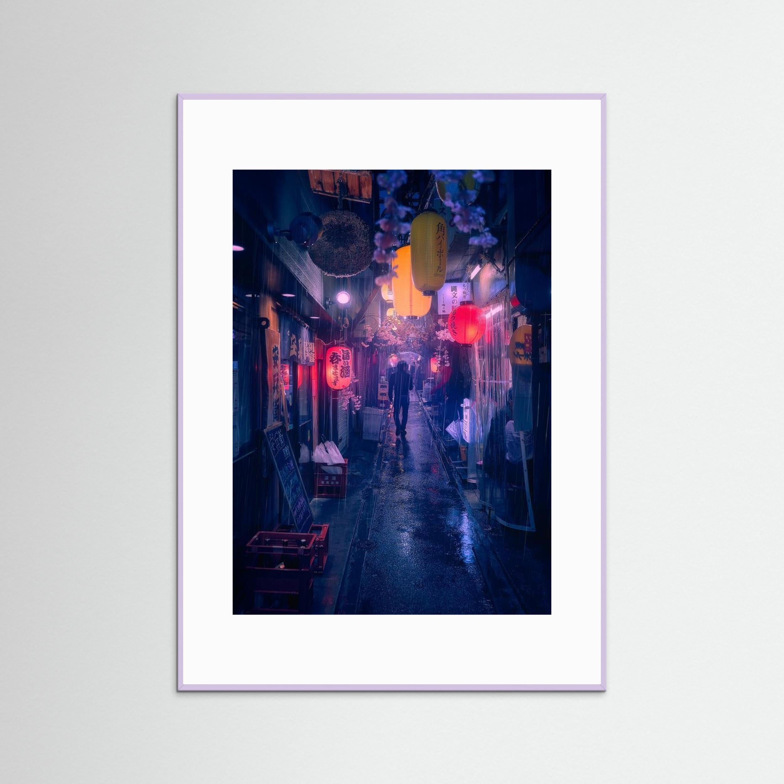 Tokyo Blue Rain by Javier De La Torre Fine Art Paper