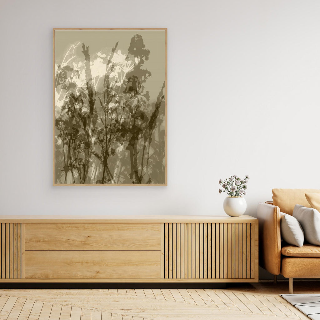 Misty Meadow. Abstract Botanical Art No.1 by Dina Dankers  Canvas