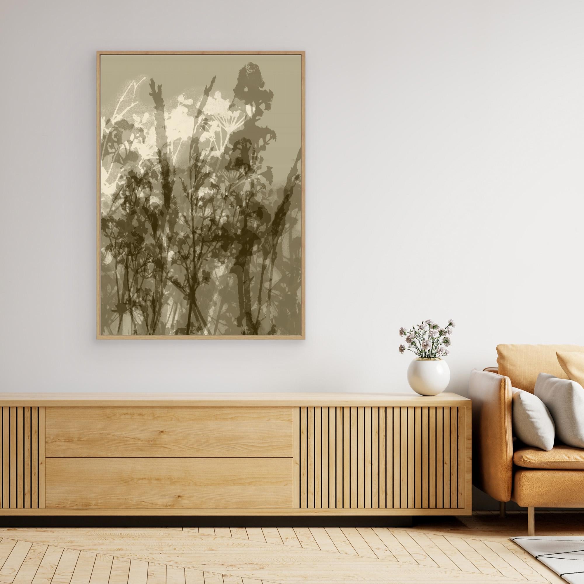 Misty Meadow. Abstract Botanical Art No.1 by Dina Dankers  Canvas