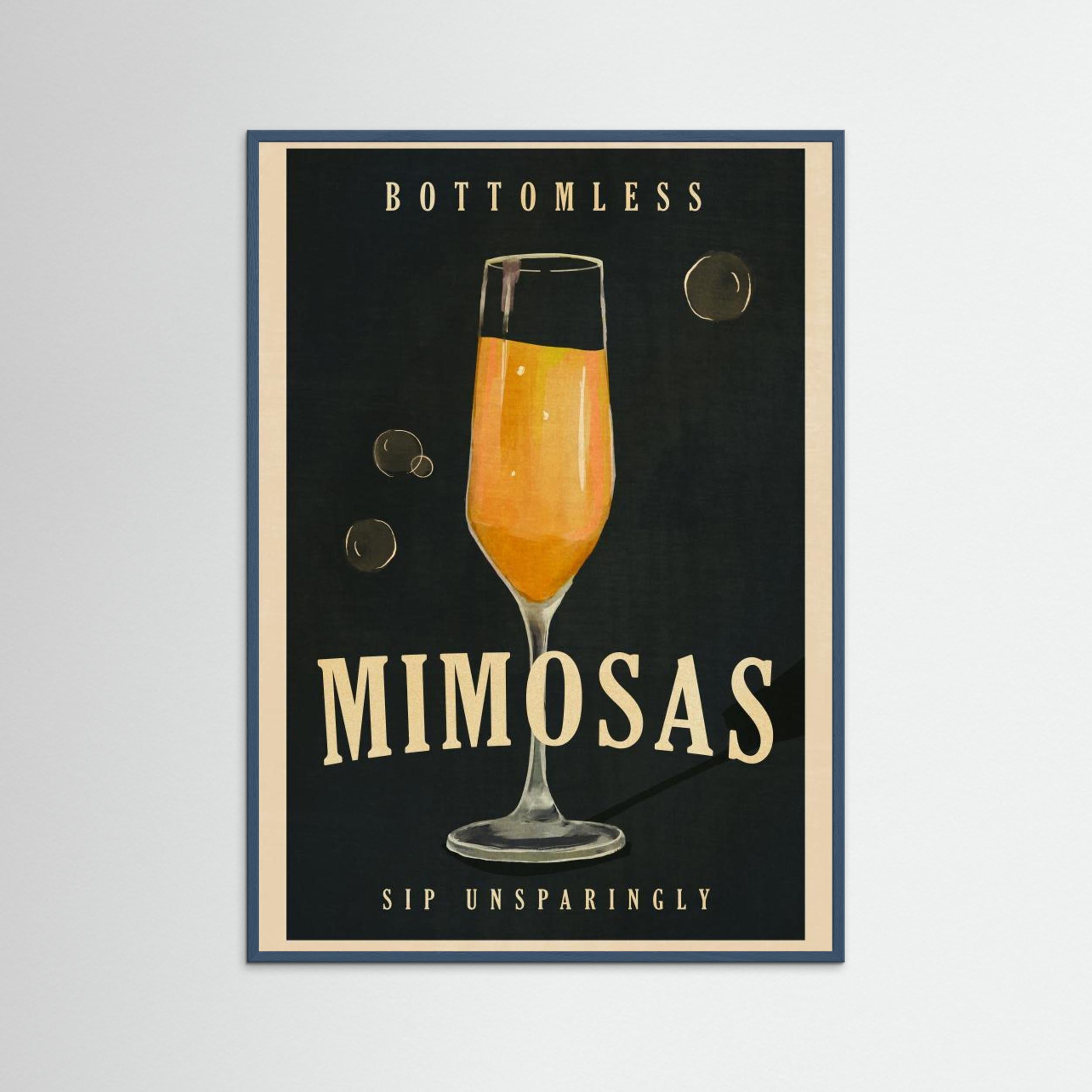 Bottomless Mimosas Art Deco Cocktail Bar Art by The Whiskey Ginger
