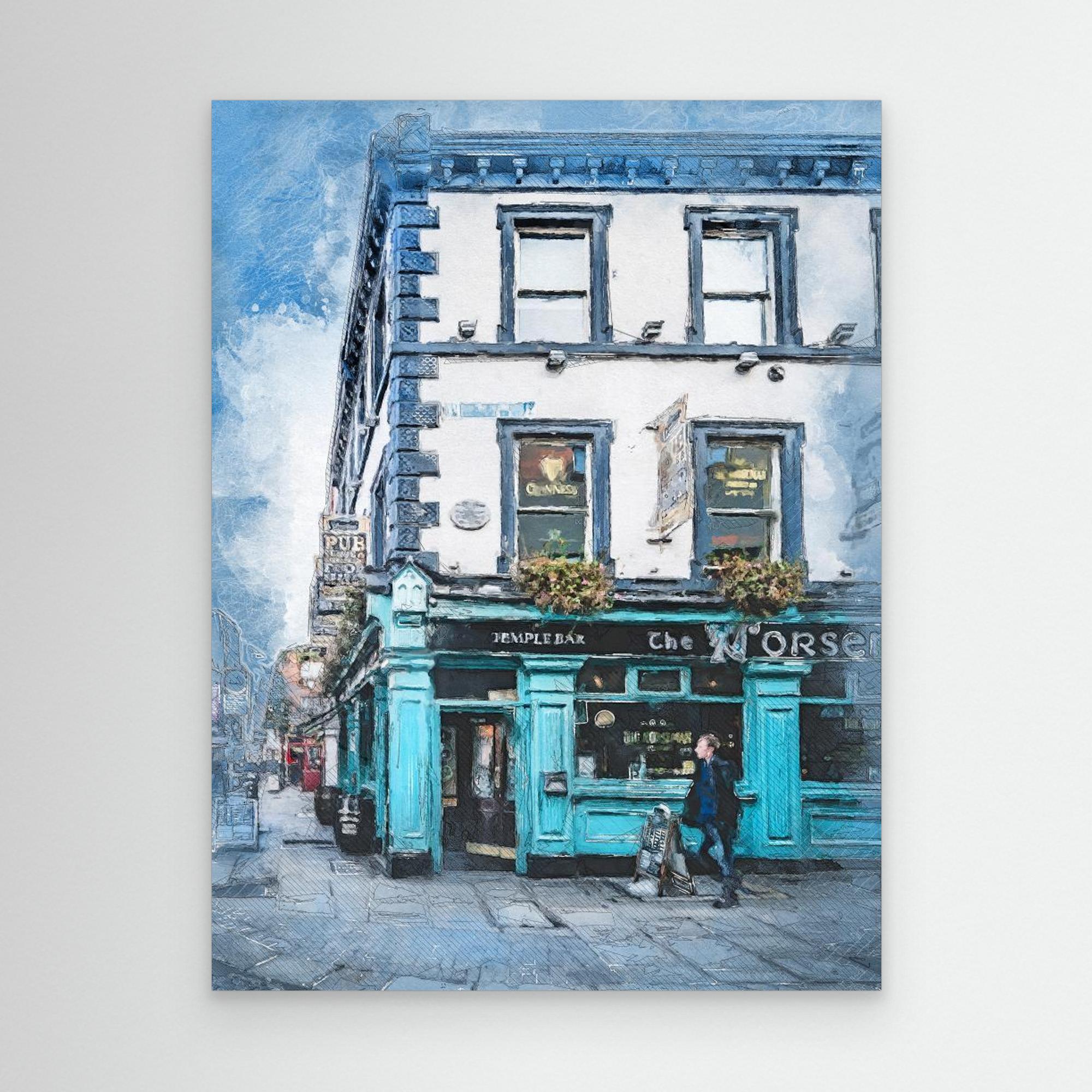Dublin City Watercolor Art Ireland (17) by Justyna Jaszke