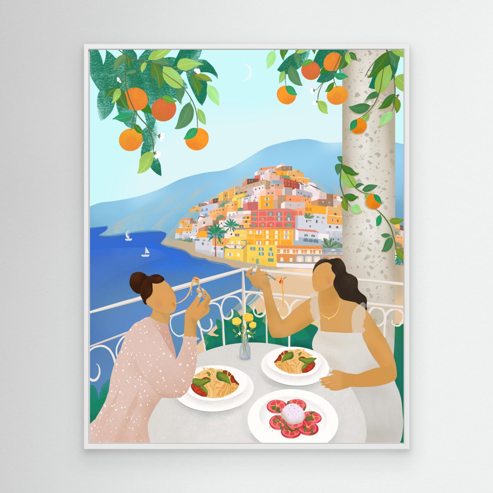 Girls in Positano by Petra Lizde Canvas