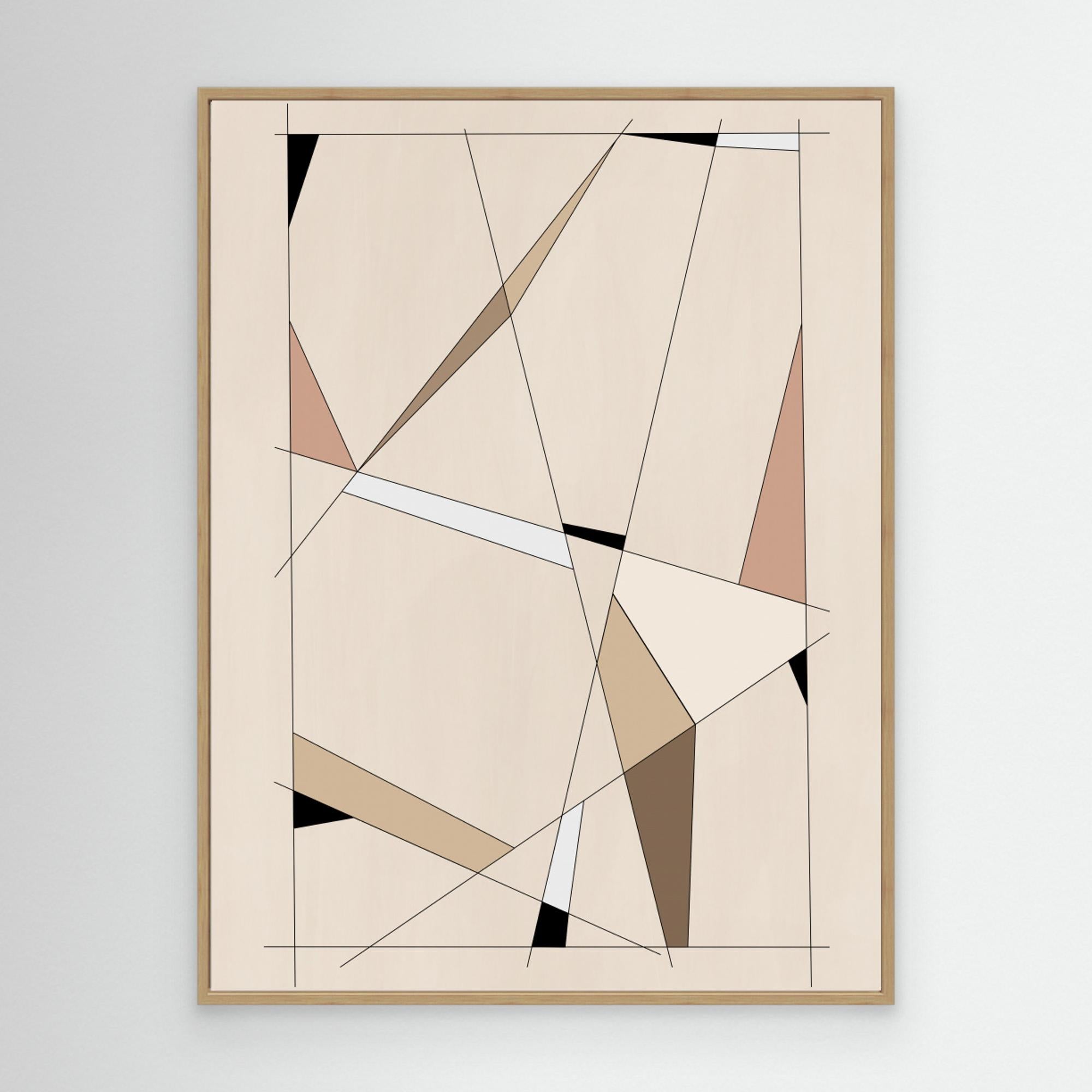 Geometric Beige art No.1 by Elena Ristova Canvas