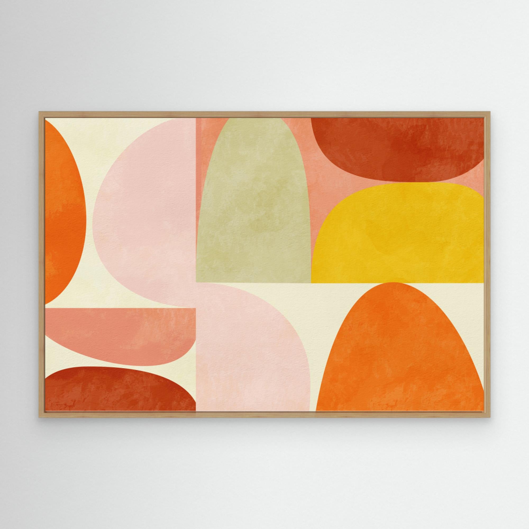 Warm Pastel Geometry by Ana Rut Bre Canvas