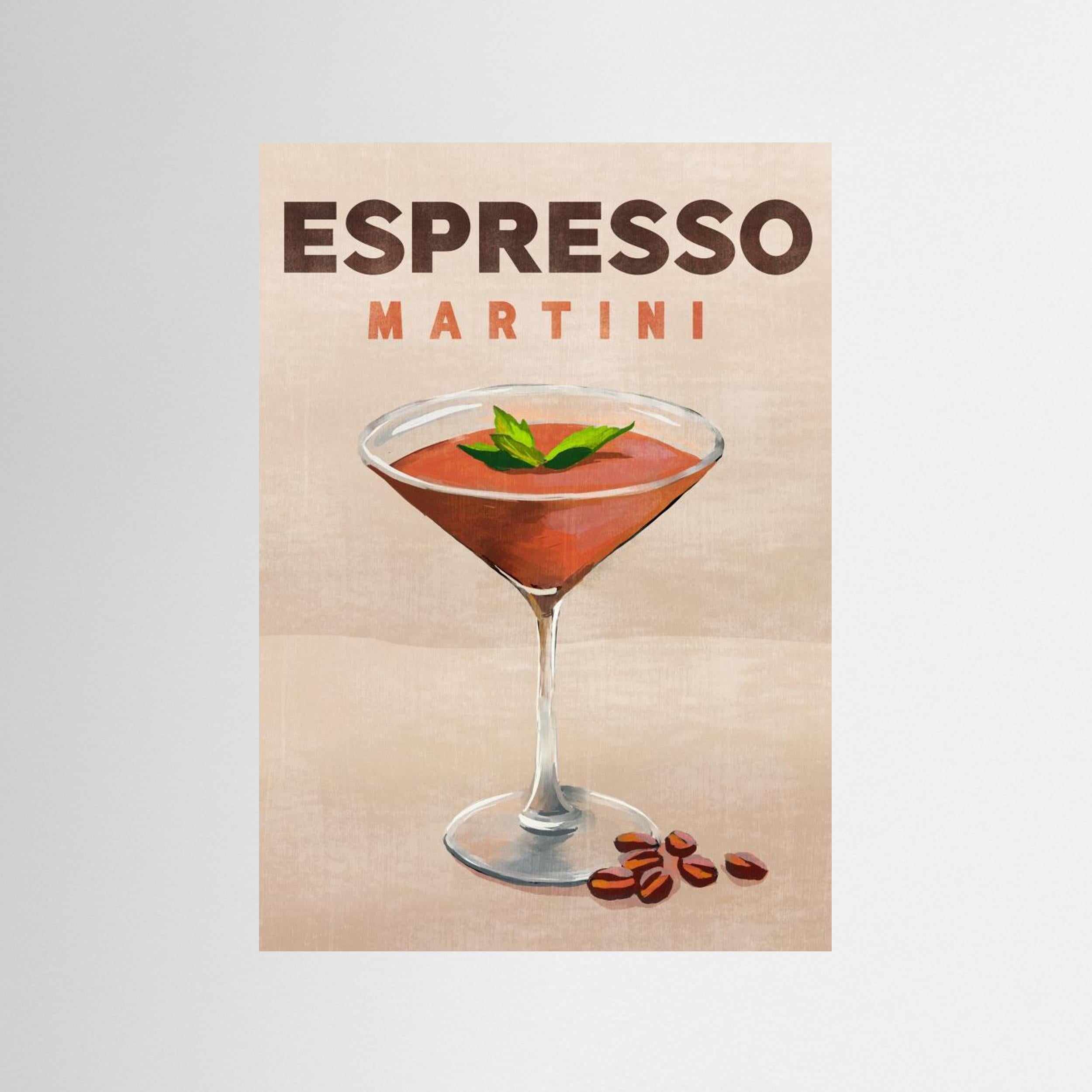 Espresso Martini Cocktail Bar Decor by The Whiskey Ginger Fine Art Paper