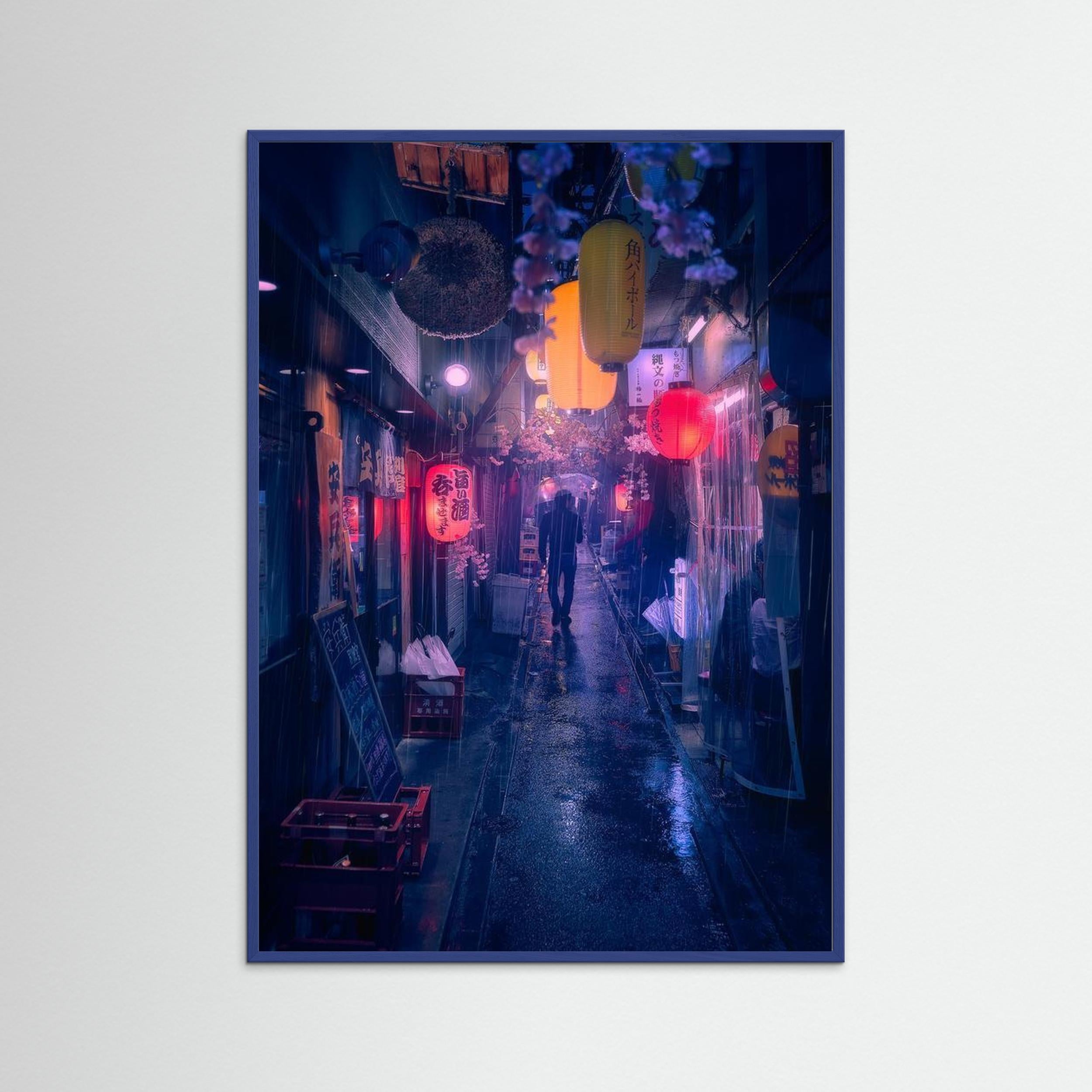 Tokyo Blue Rain by Javier De La Torre Fine Art Paper
