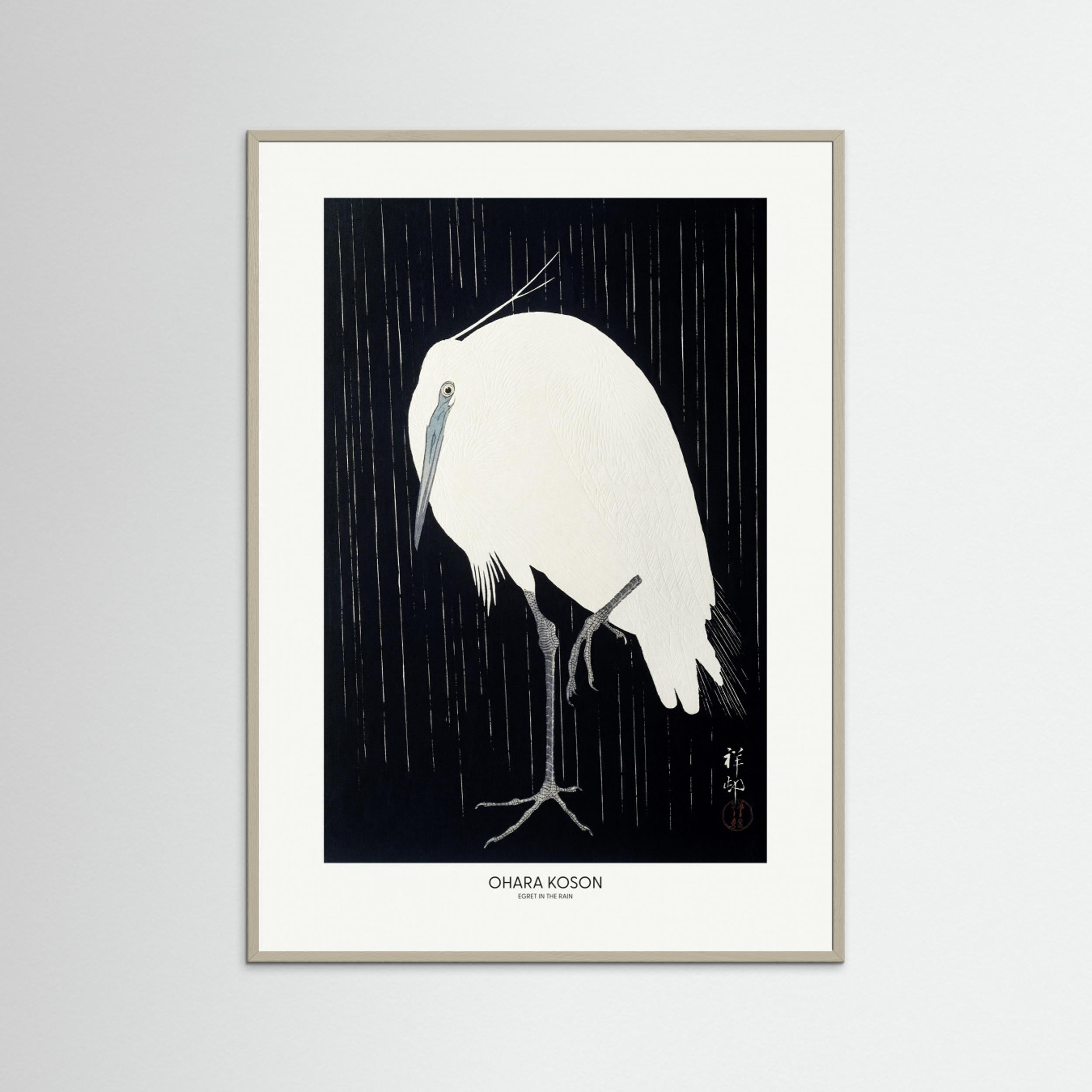 Egret In The Rain Fine Art Paper 