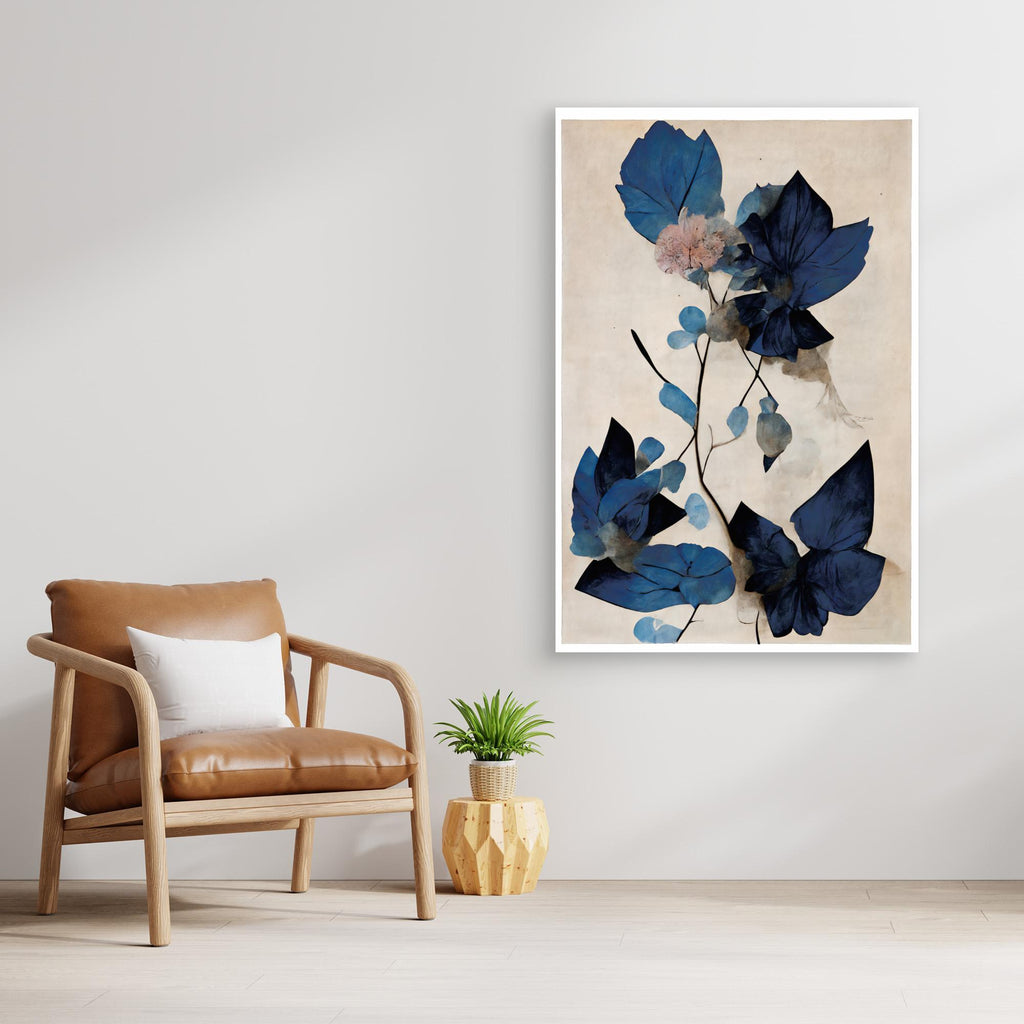 Blue Dry Flowers by Treechild Canvas