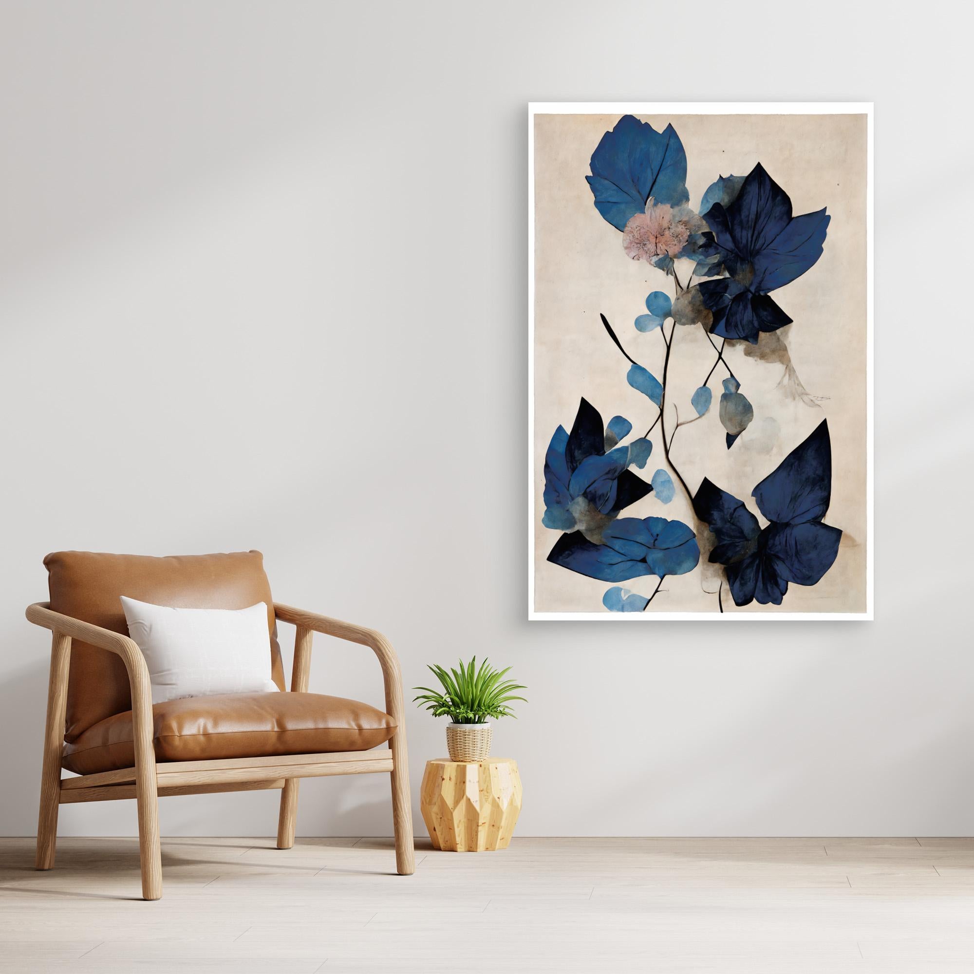 Blue Dry Flowers by Treechild Canvas